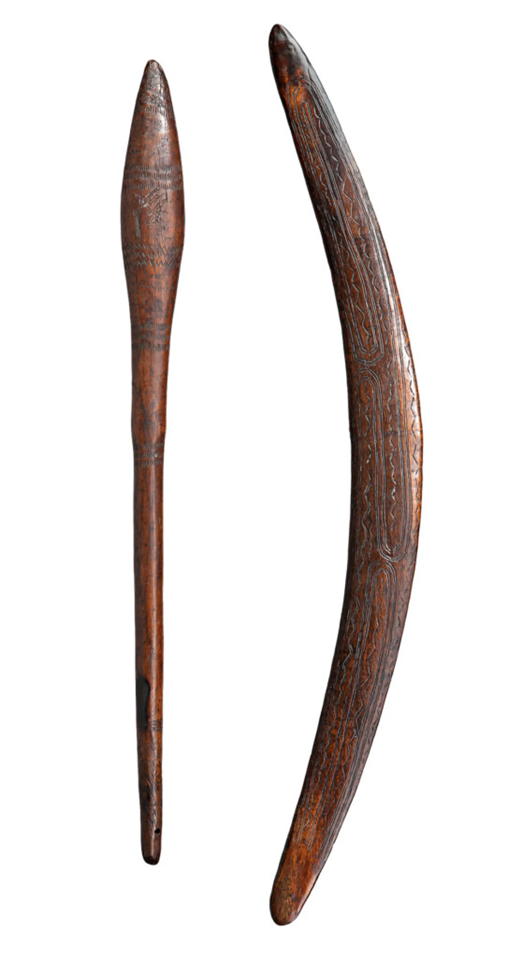 A BOOMERANG AND THROWING CLUB