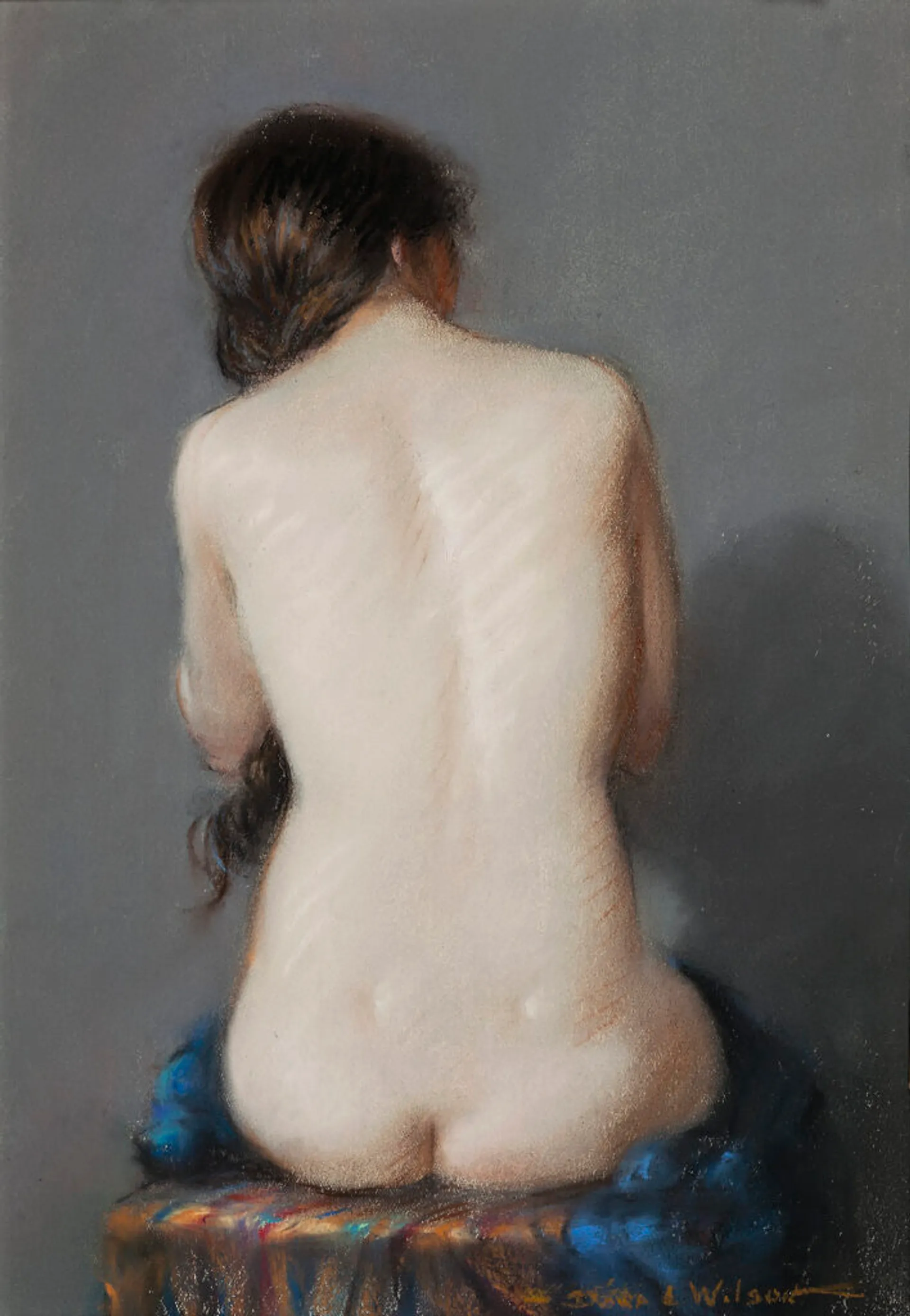 NUDE WITH BLUE DRAPE