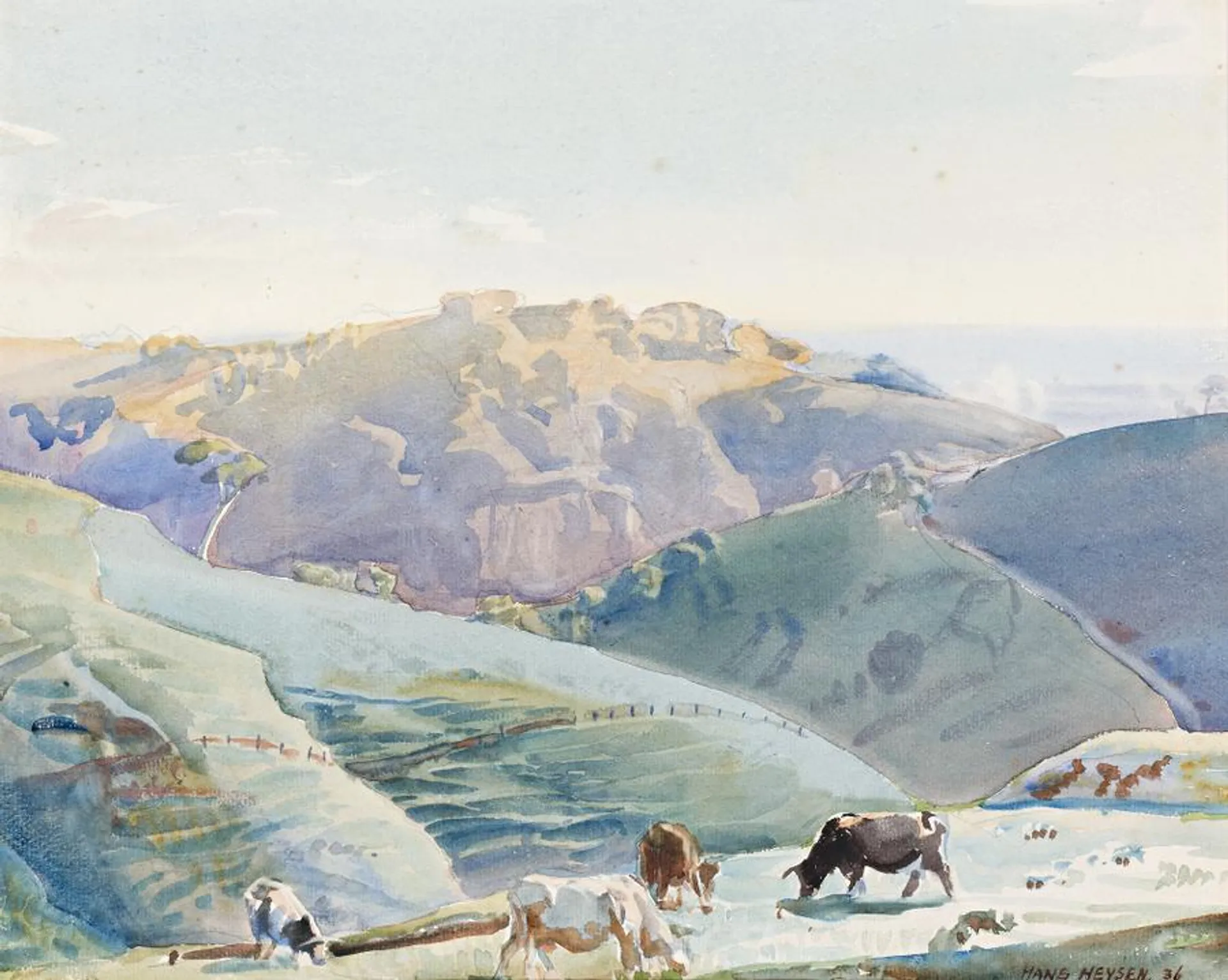 CATTLE ON HILLSIDE