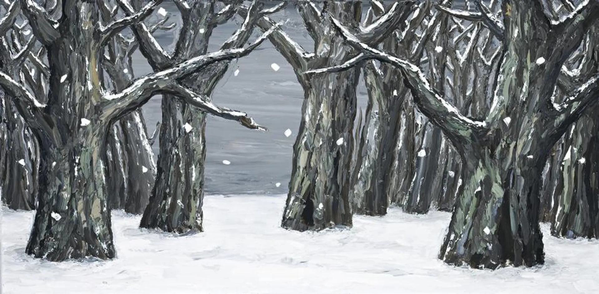 PAINTING (SNOW SCENE – GROUP OF TREES)