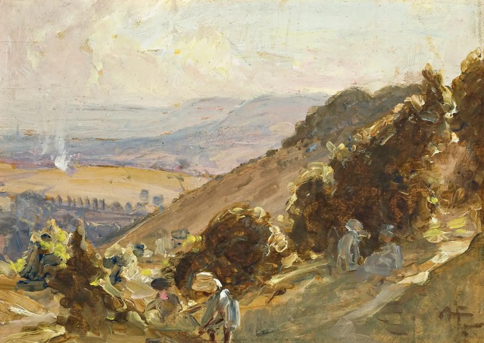 FIGURES ON A HILLSIDE