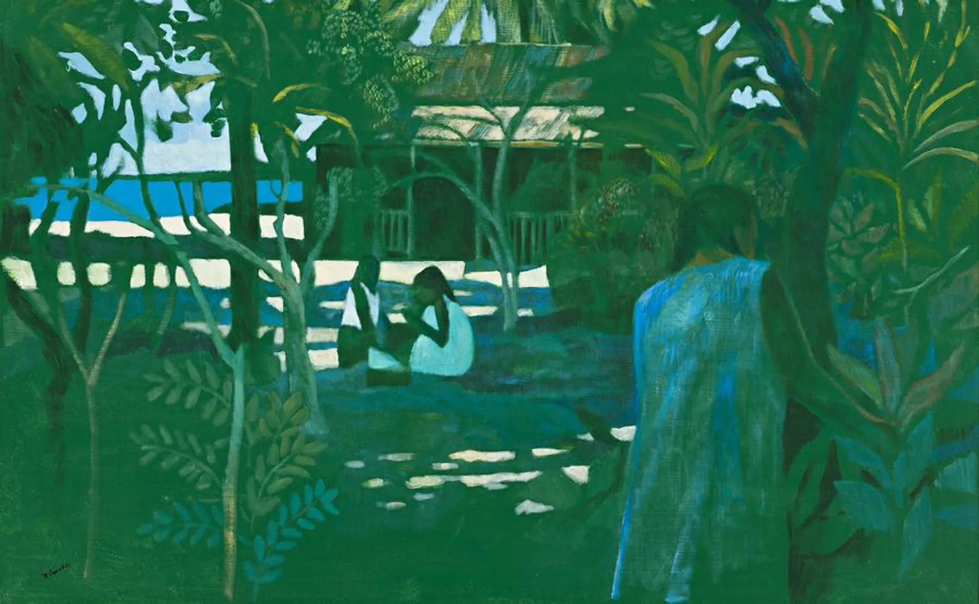 WOMAN IN A GARDEN, MOOREA