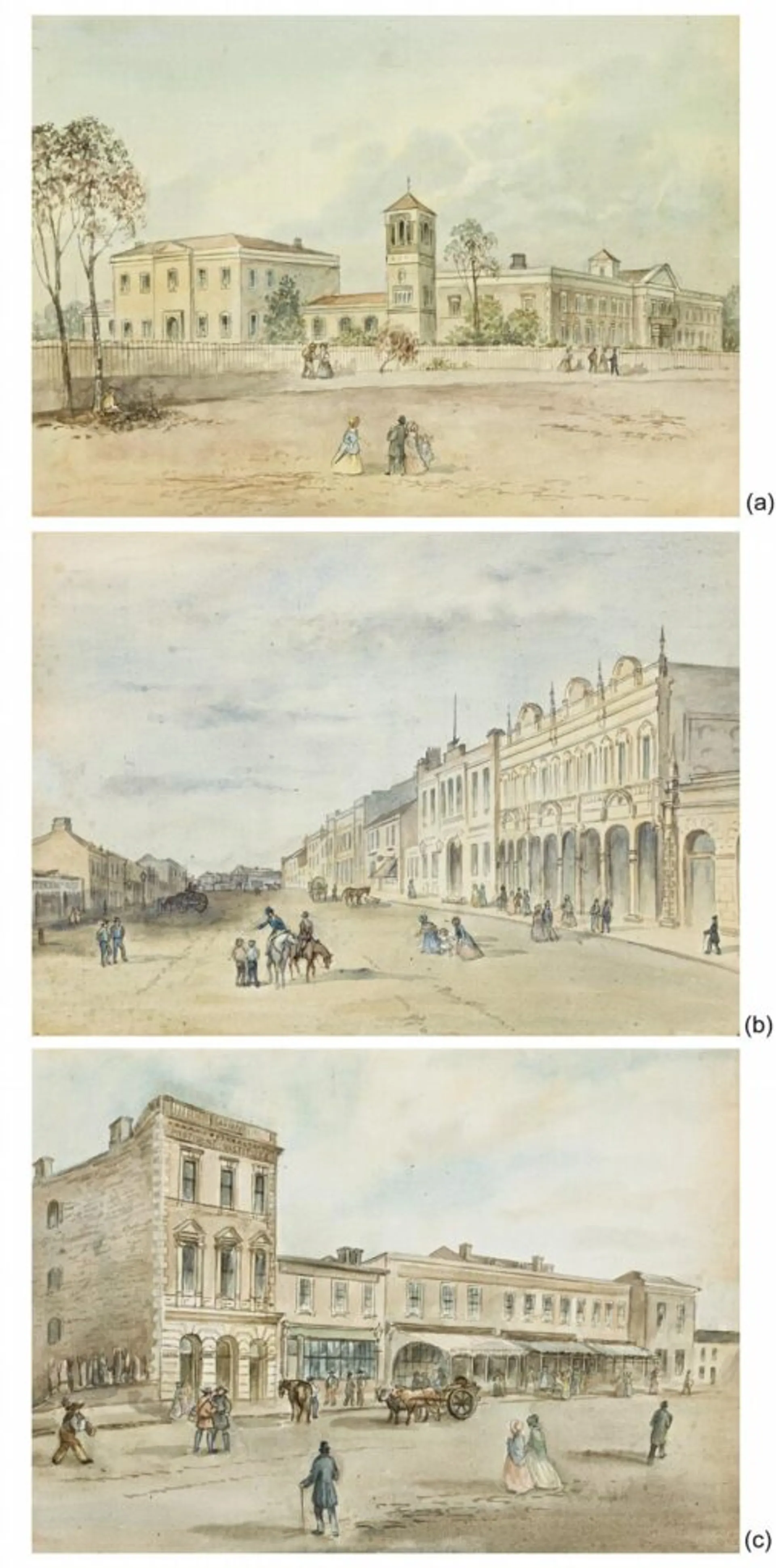 (i) ST PATRICK’S COLLEGE, MELBOURNE, c.1860 (ii) MALOP STREET, GEELONG, c.1860 (iii) THE PROVIDENT INSTITUTE, MELBOURNE