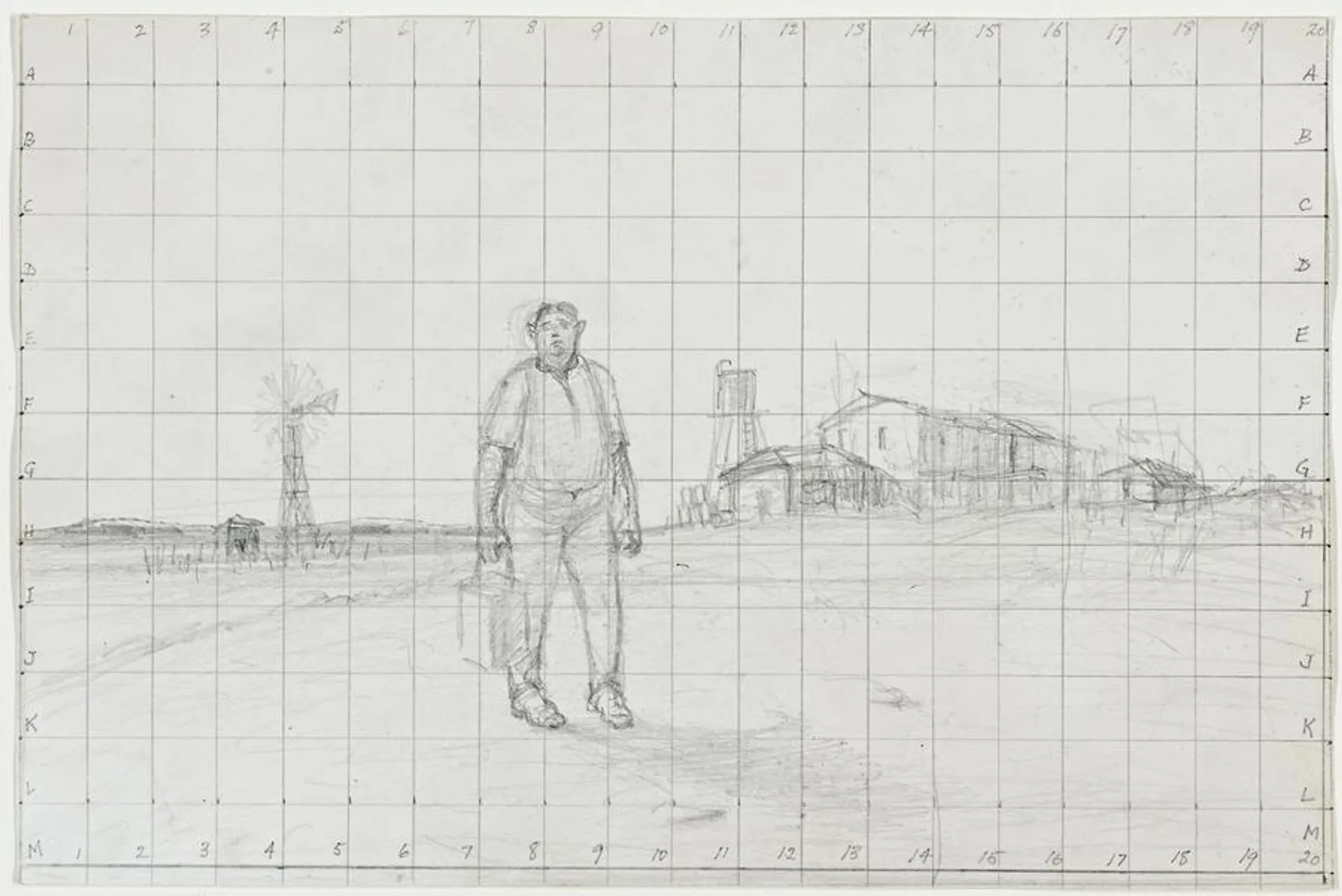 STUDY FOR CARETAKER AND HIS DAUGHTER, WHIPPLE CREEK BORE
