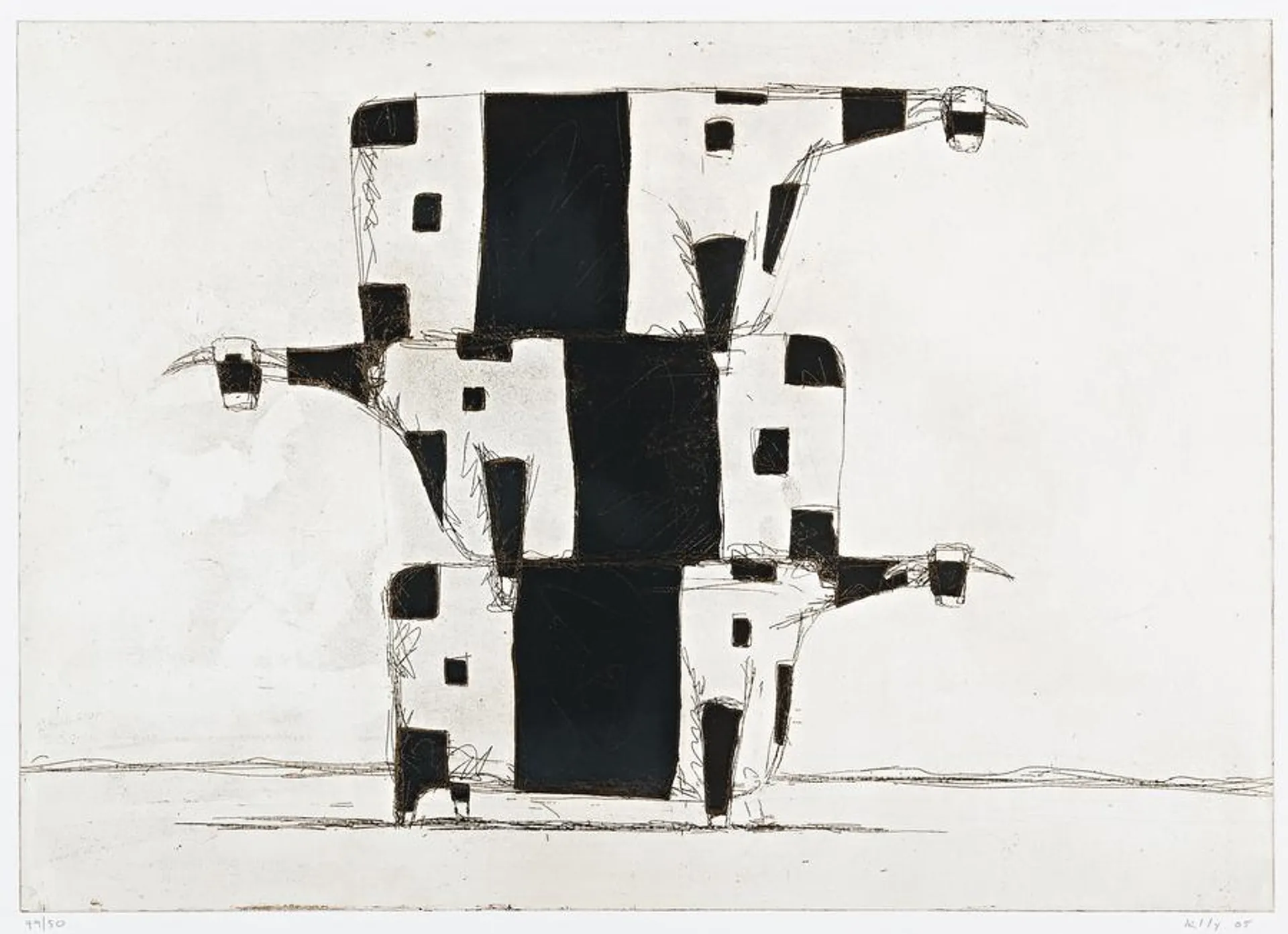 UNTITLED (THREE COWS IN A STACK)