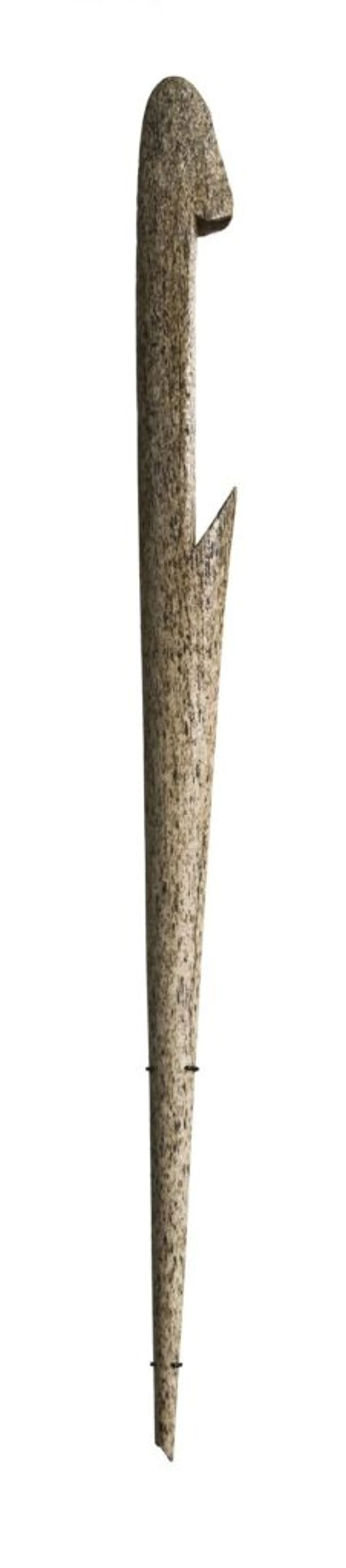 A WHALE BONE HARPOON