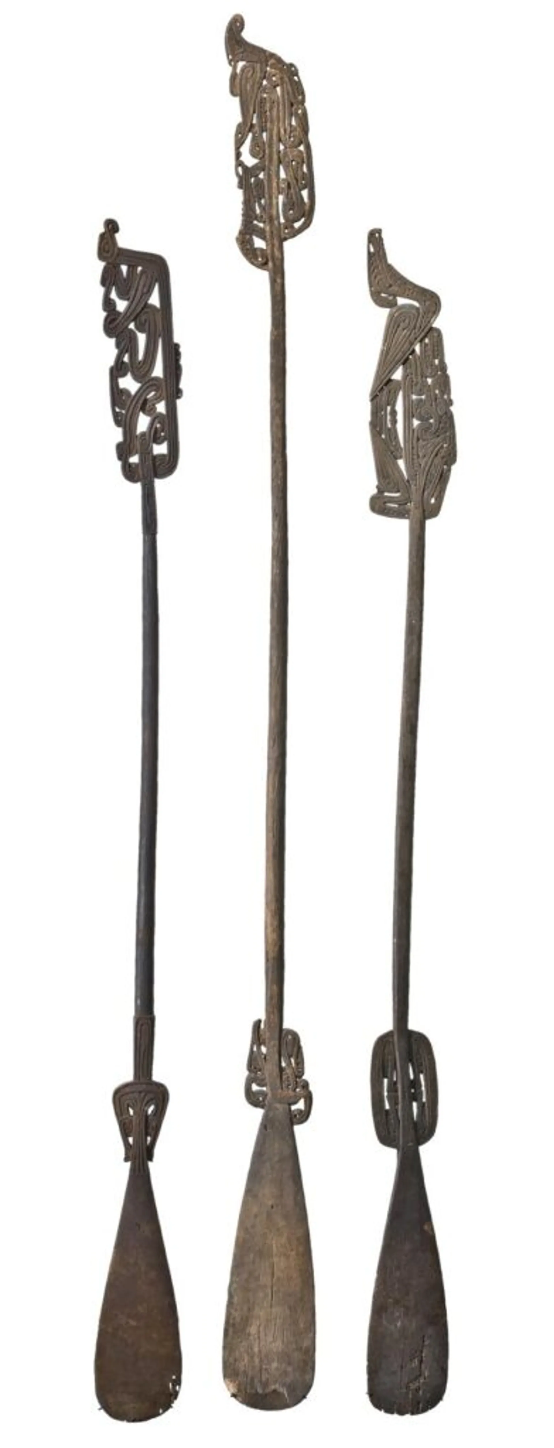 A GROUP OF THREE EARLY MASSIM PADDLES