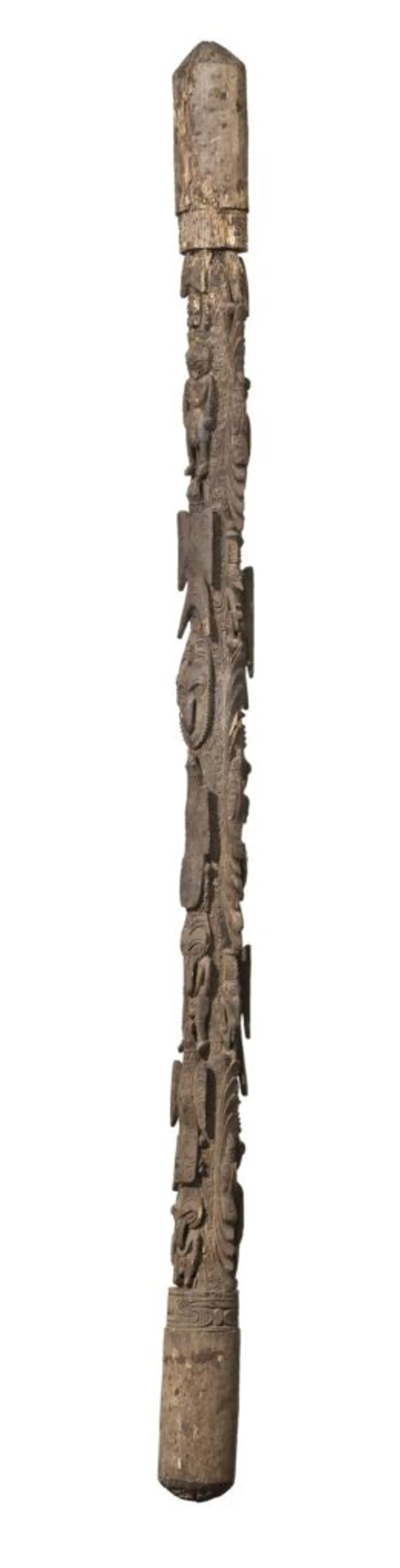 A LARGE SEPIK RIVER CEREMONIAL POLE