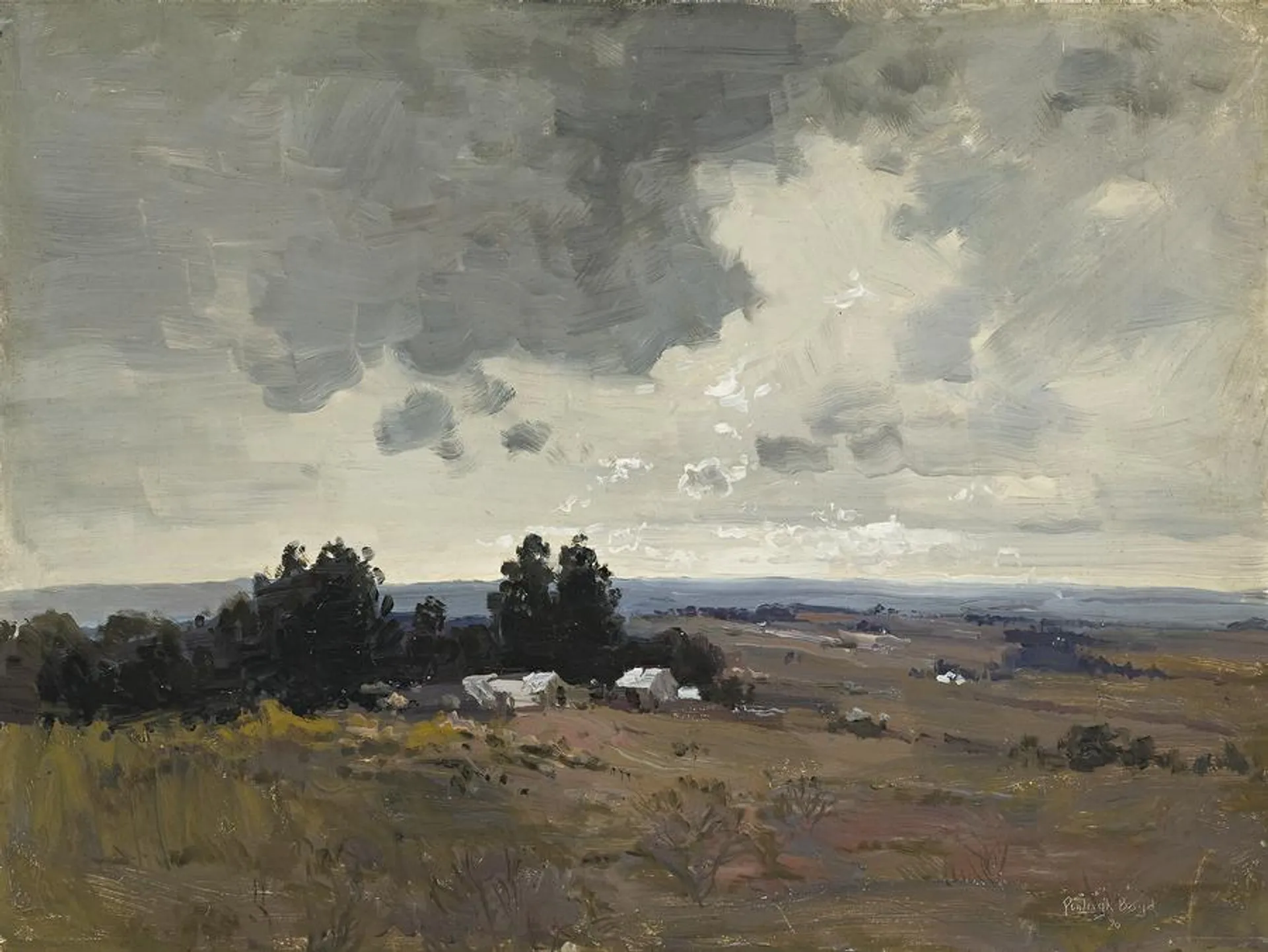 RURAL LANDSCAPE WITH FARM BUILDINGS