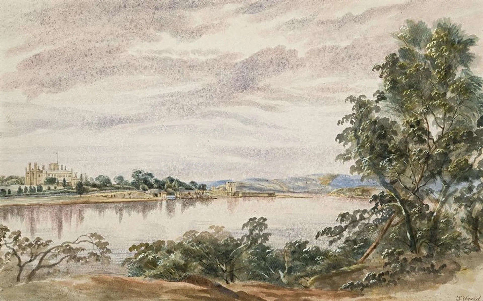 VIEW OF GOVERNMENT HOUSE, SYDNEY FROM THE NORTH SHORE