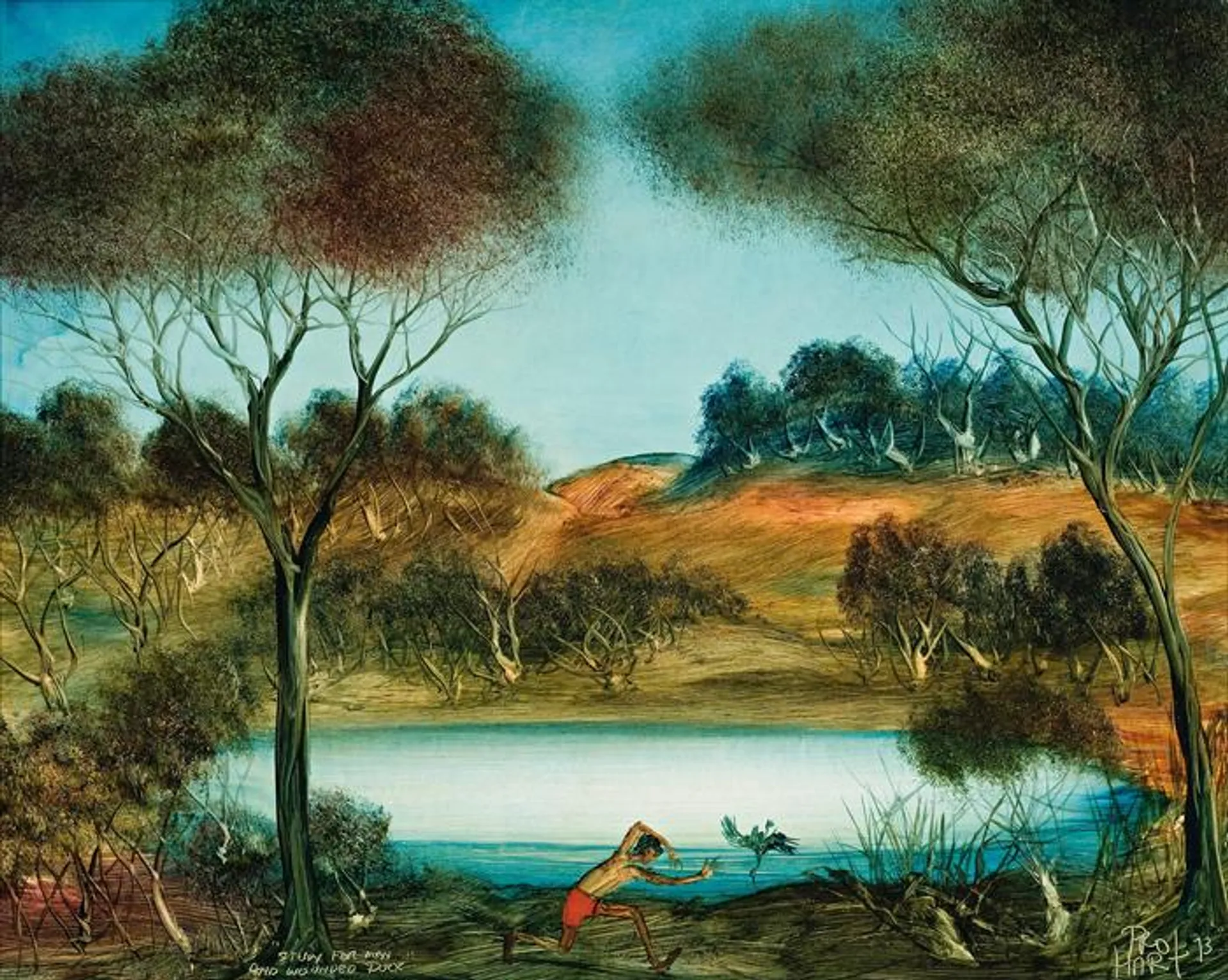 STUDY FOR MAN AND WOUNDED DUCK