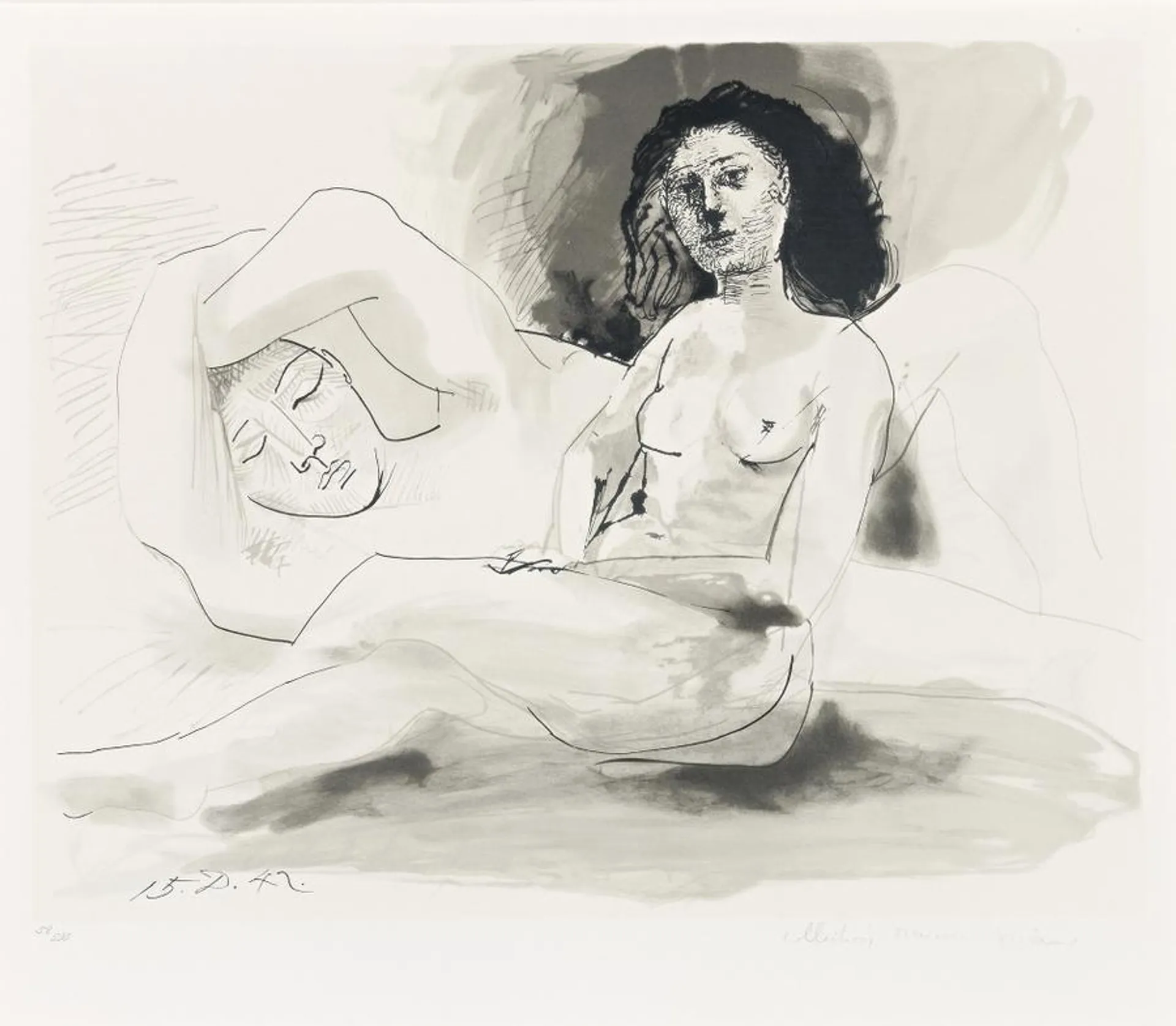 RECLINING MAN WITH SEATED WOMAN