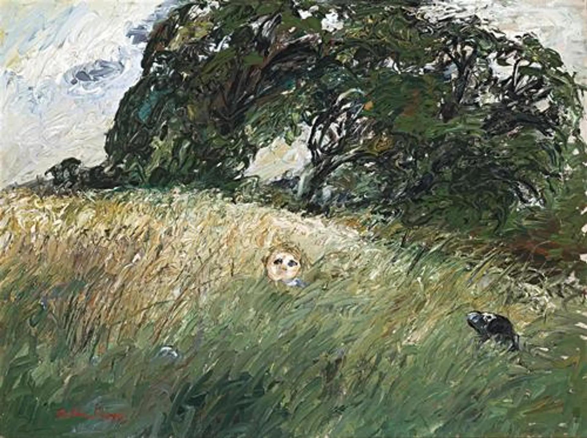 LANDSCAPE WITH CHILD HIDDEN IN GRASS