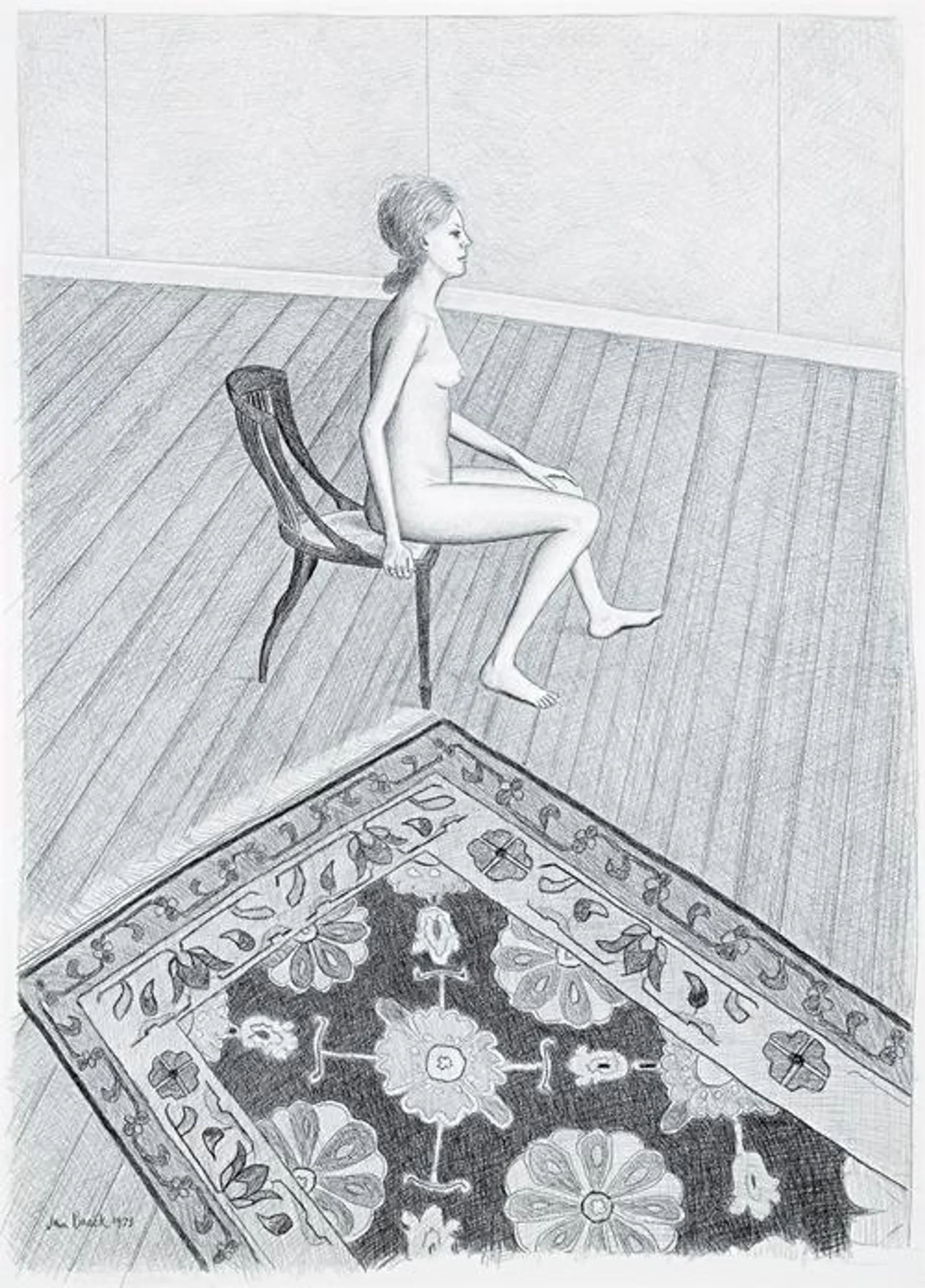NUDE WITH FLORAL CARPET