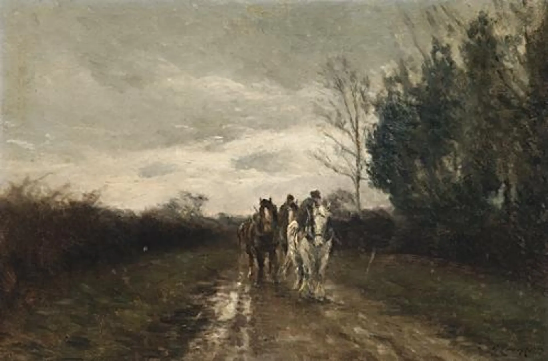 HORSES IN A COUNTRY LANE