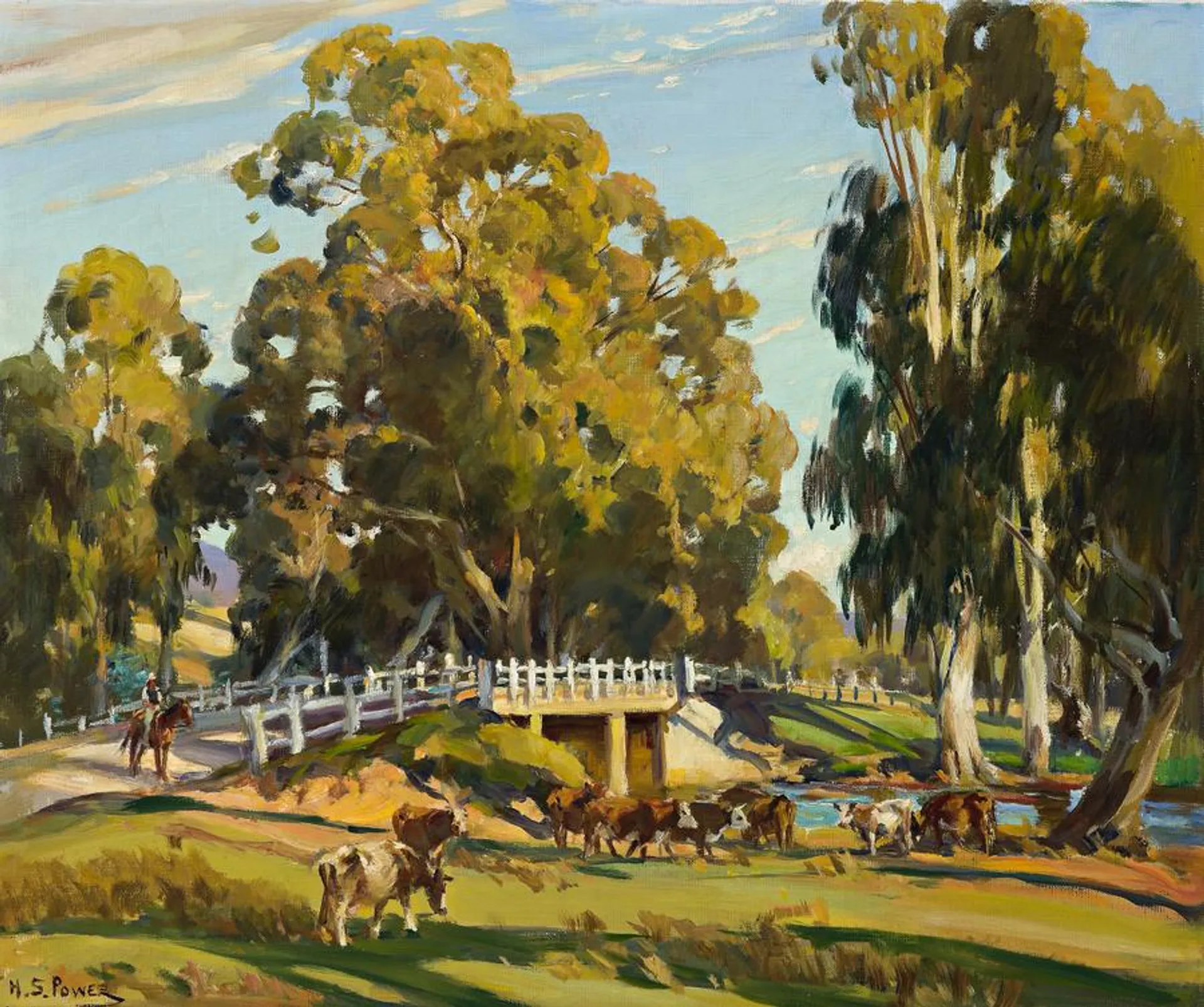 CATTLE AT THE BRIDGE