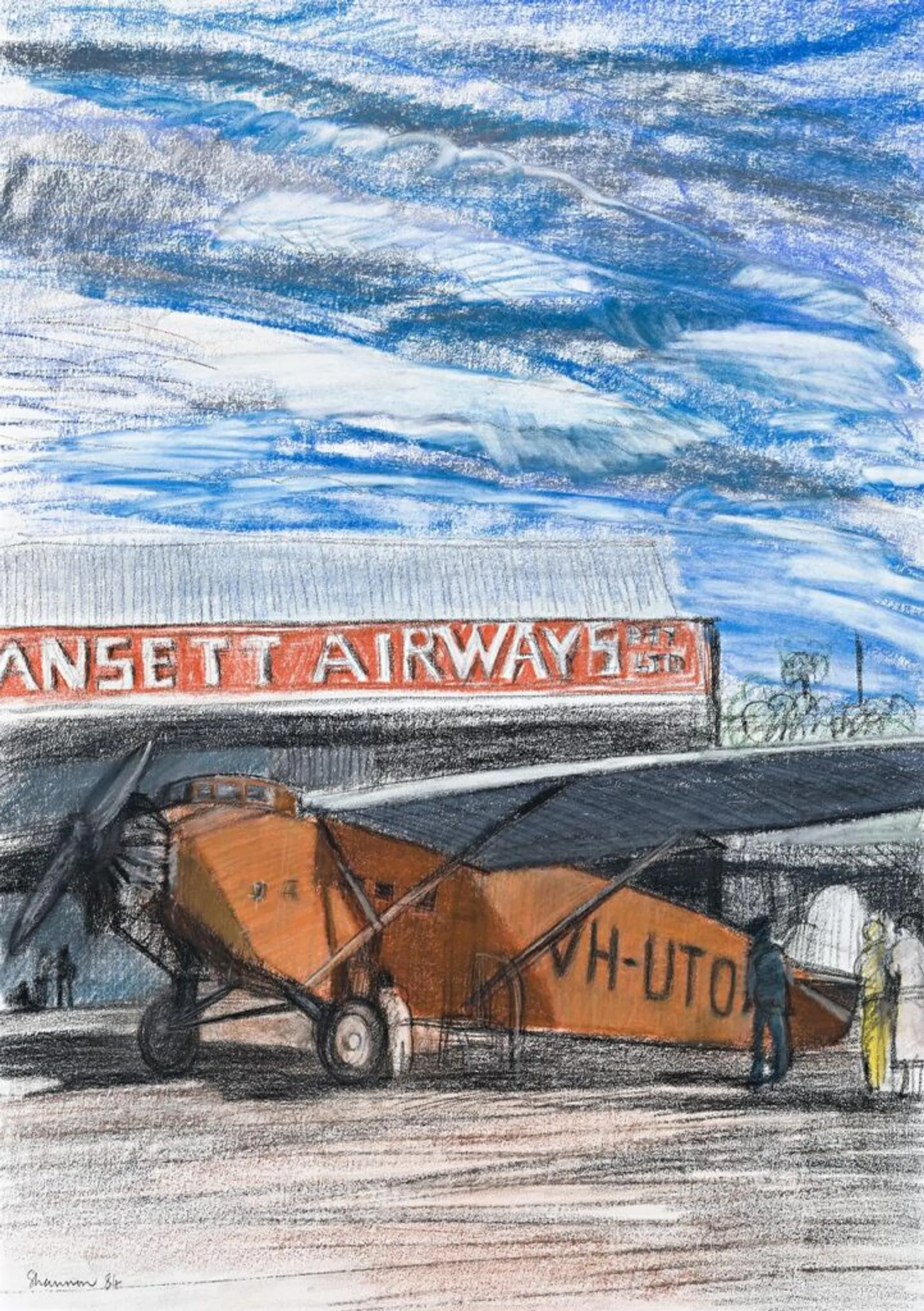 TRANSPORT: ANSETT AIRLINES FIRST FLIGHT FROM HAMILTON TO MELBOURNE, MARCH