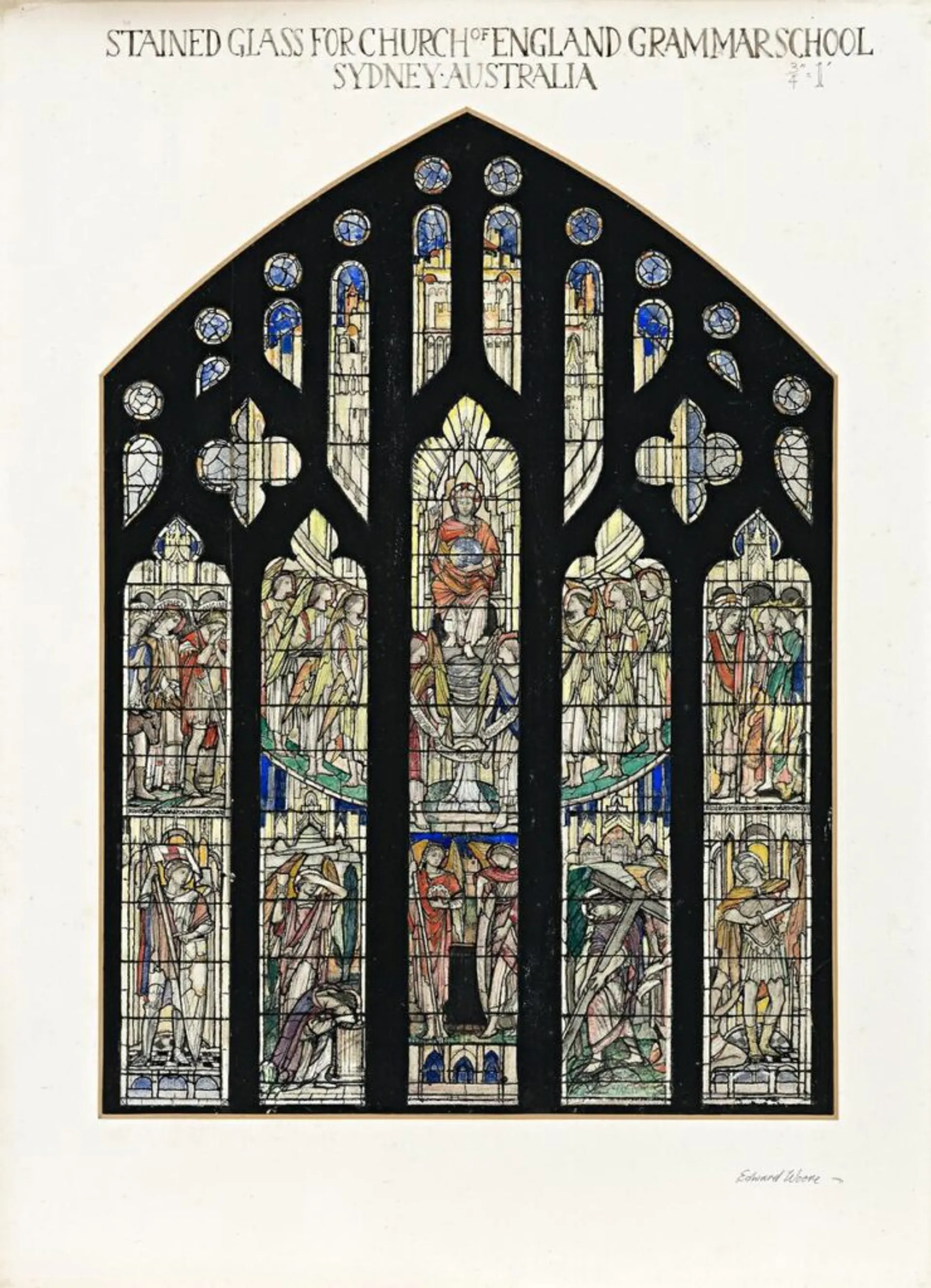 CARTOON FOR THE MEMORIAL STAINED GLASS WINDOW, SCEGS CHAPEL, SHORE