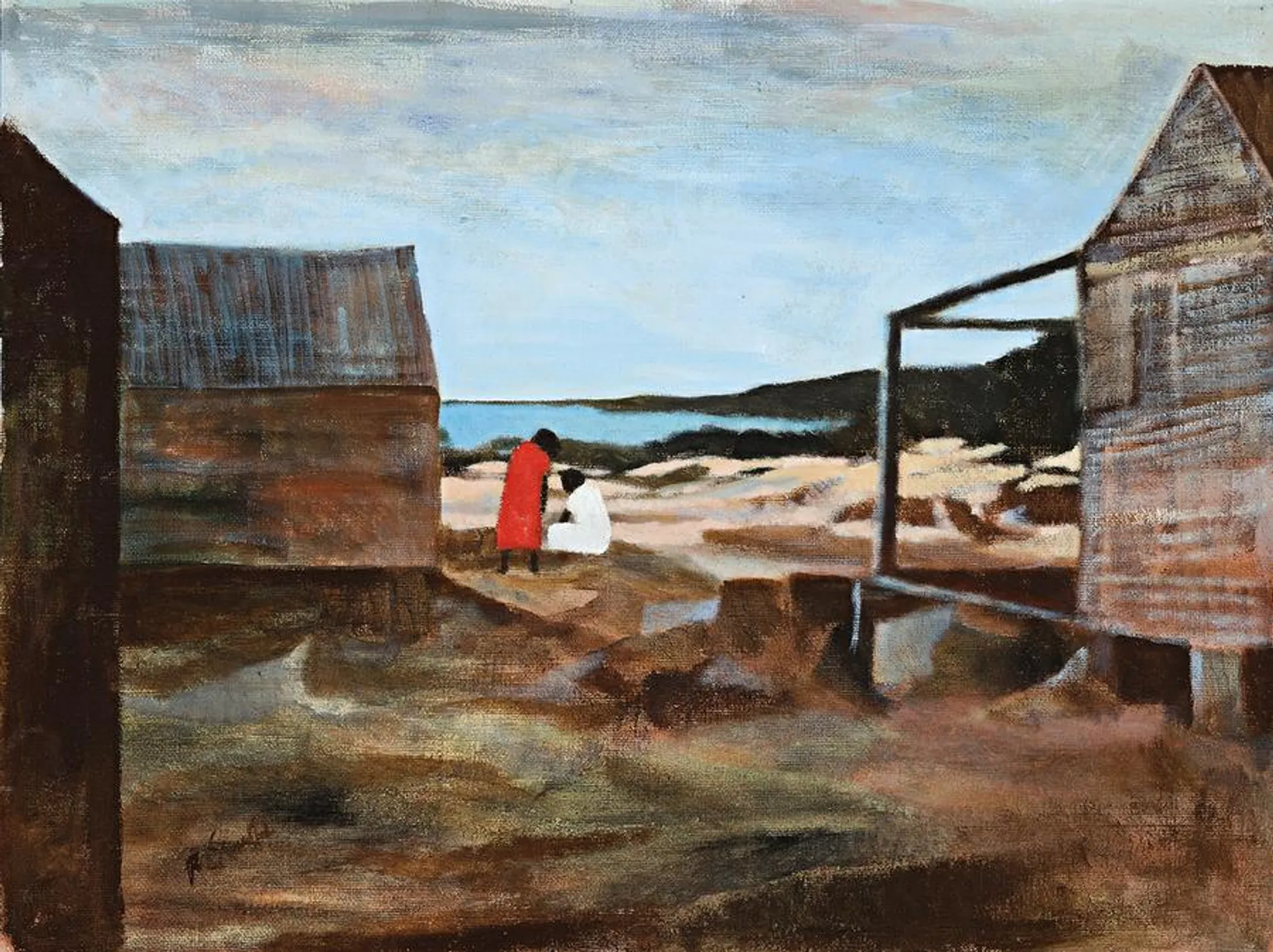 OUTSIDE THE HUTS, THURSDAY ISLAND