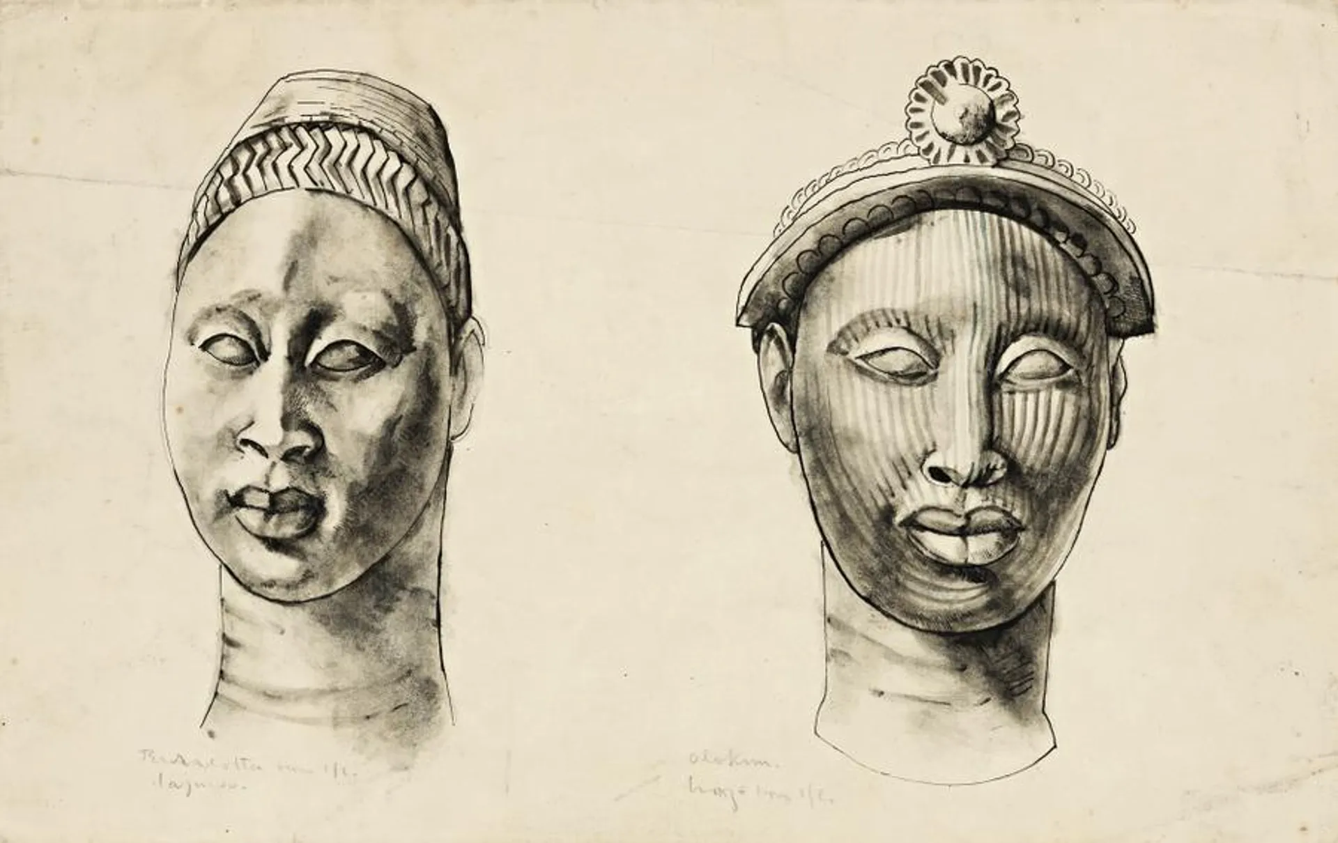 HEAD STUDIES FROM SCULPTURE, NIGERIA