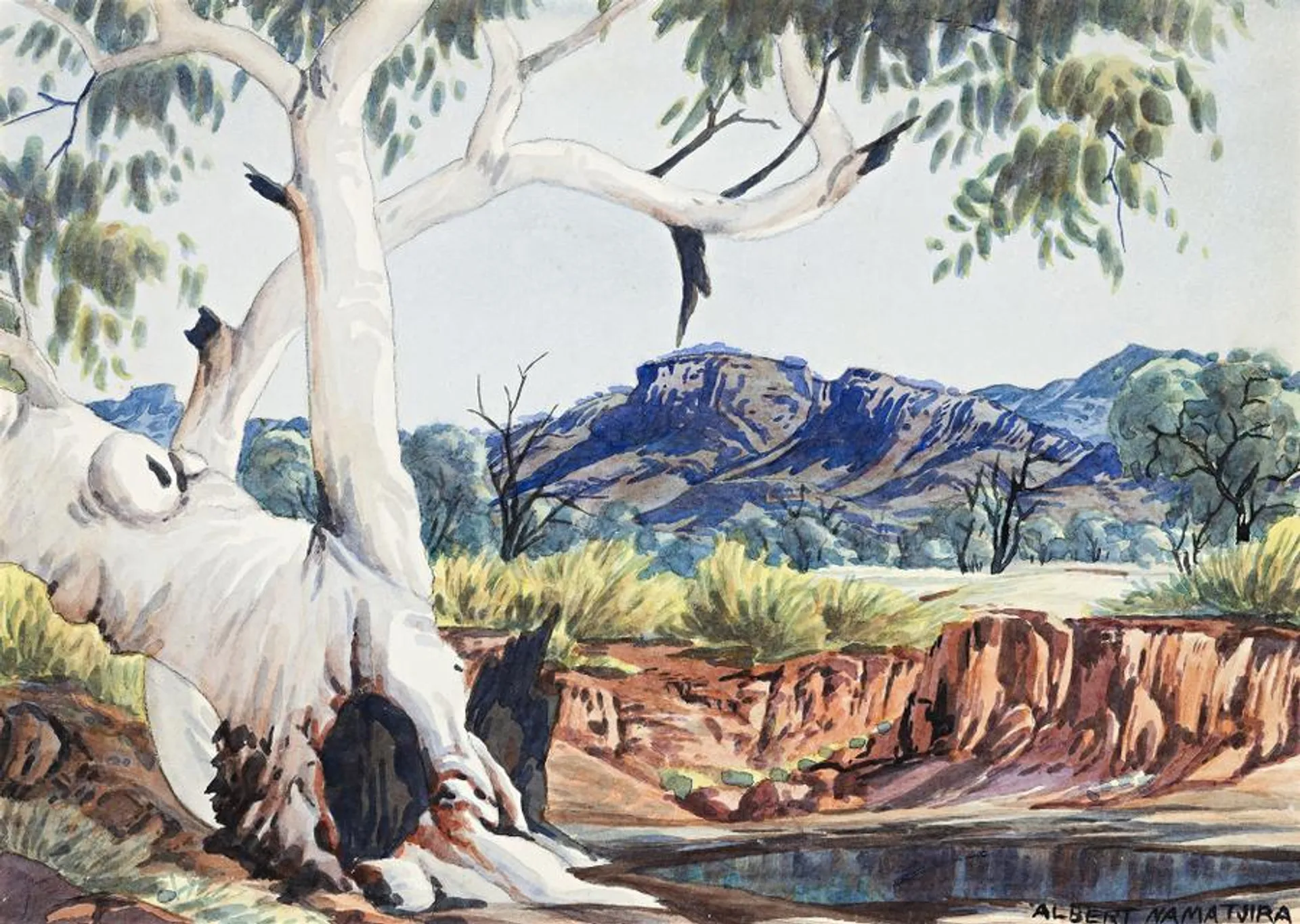 GHOST GUM AND WATERHOLE
