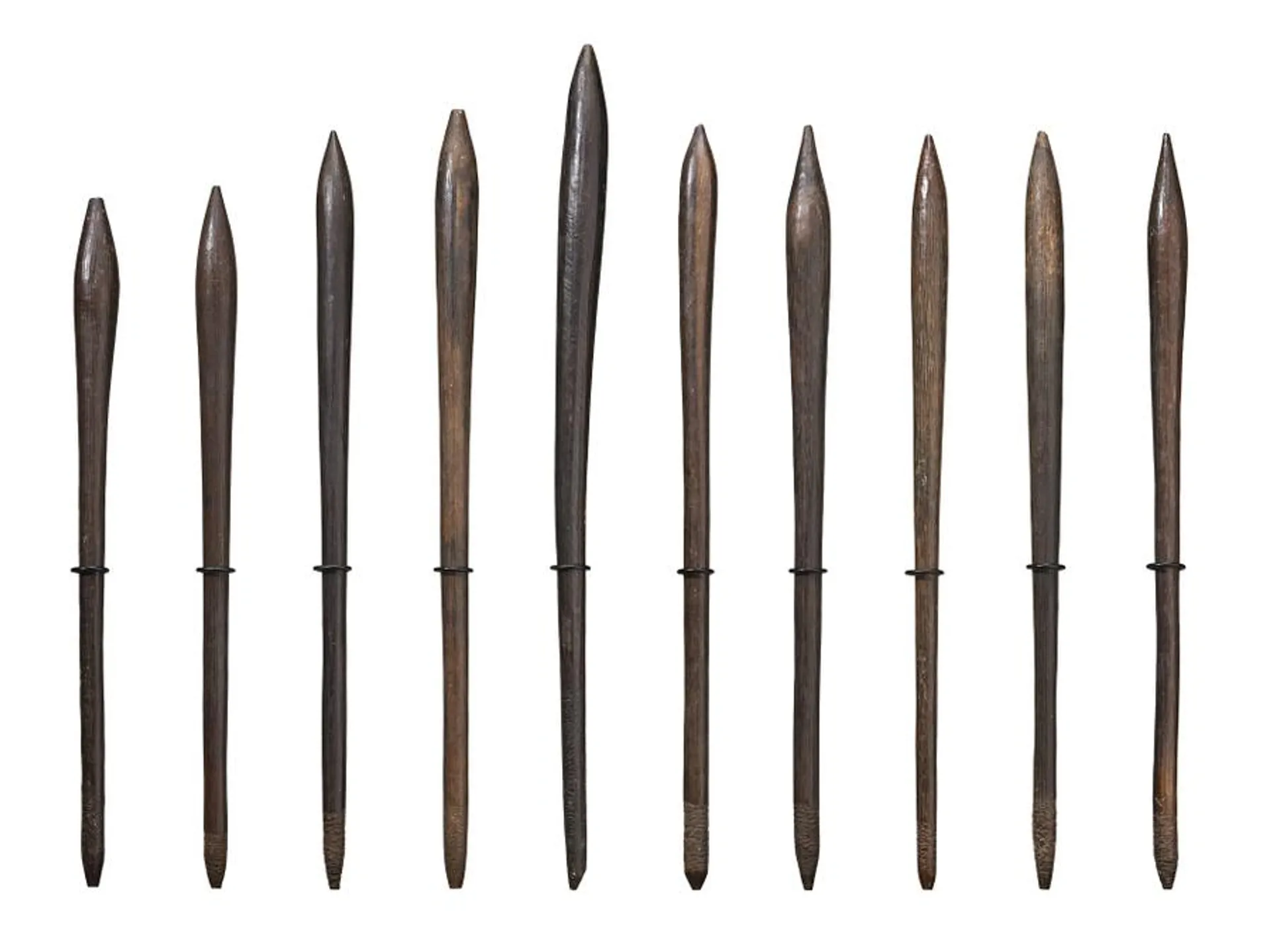 GROUP OF TEN THROWING CLUBS