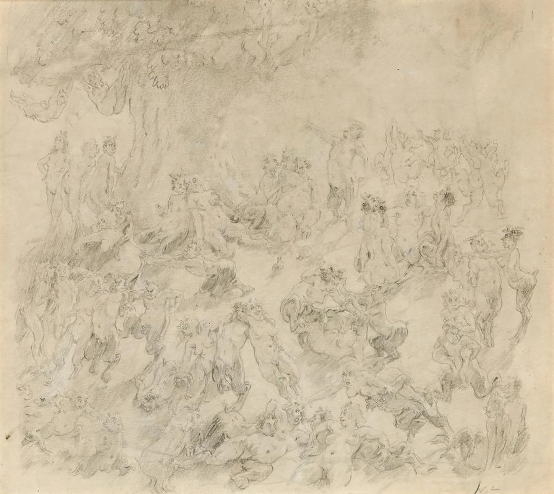 BACCHANALIAN REVELS (STUDY FOR THE WATERCOLOUR)
