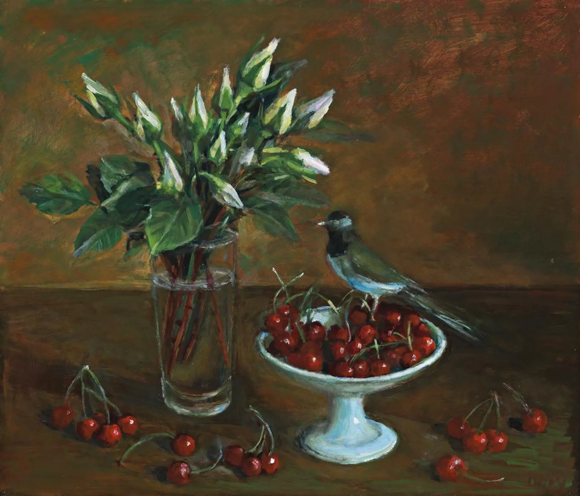 BOWL OF RED CHERRIES