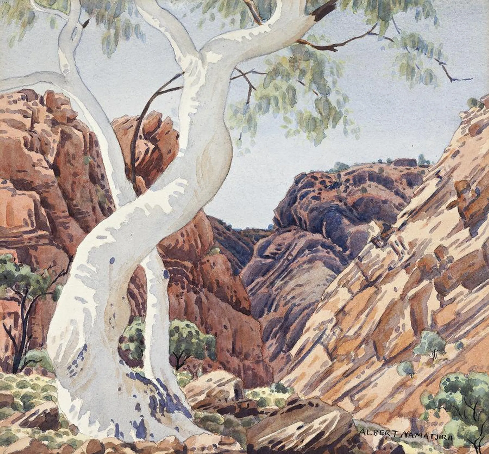 GHOST GUM AND GORGE, CENTRAL AUSTRALIA