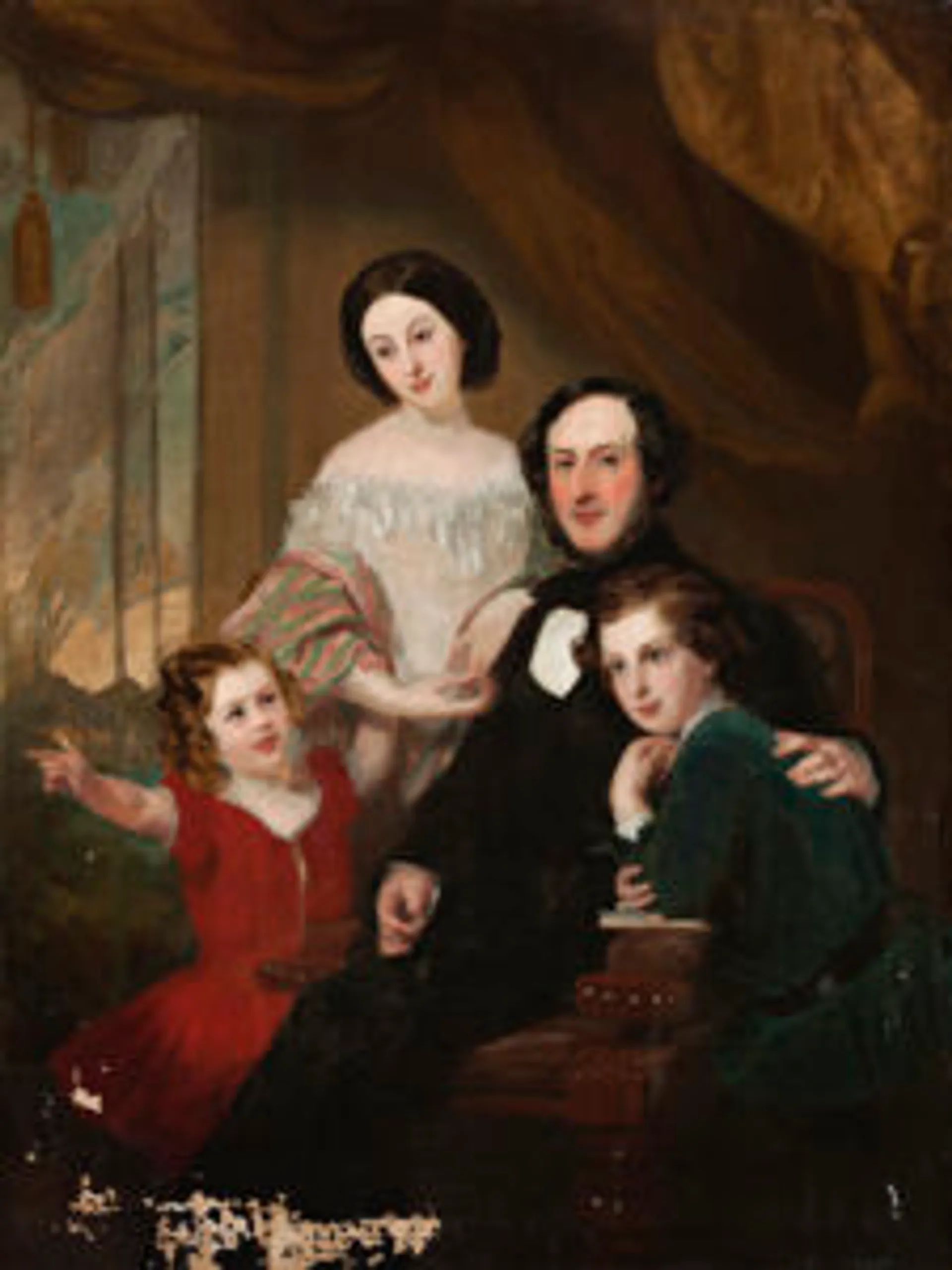 A PAIR OF PORTRAITS OF SAMUEL AND ROSETTA MOSES WITH CHILDREN, HOBART TOWN