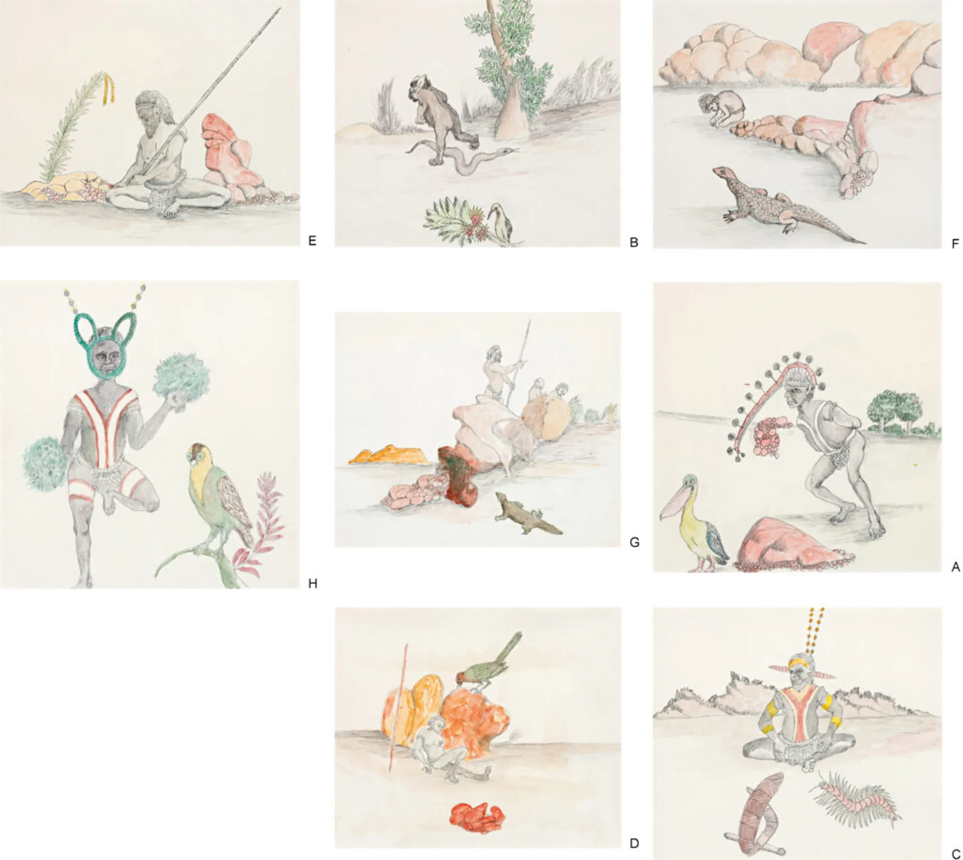 A SUITE OF EIGHT DRAWINGS