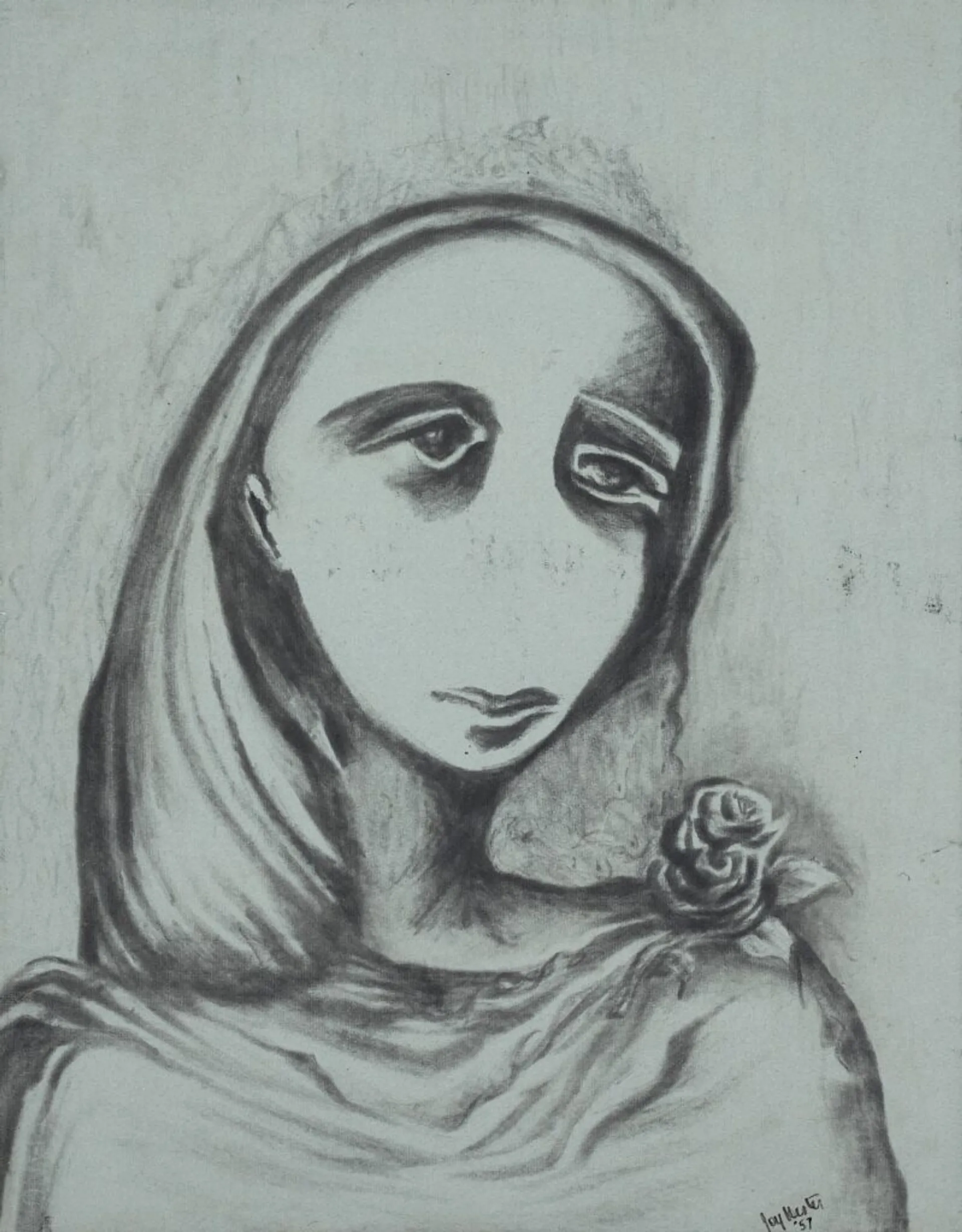 WOMAN AND ROSE