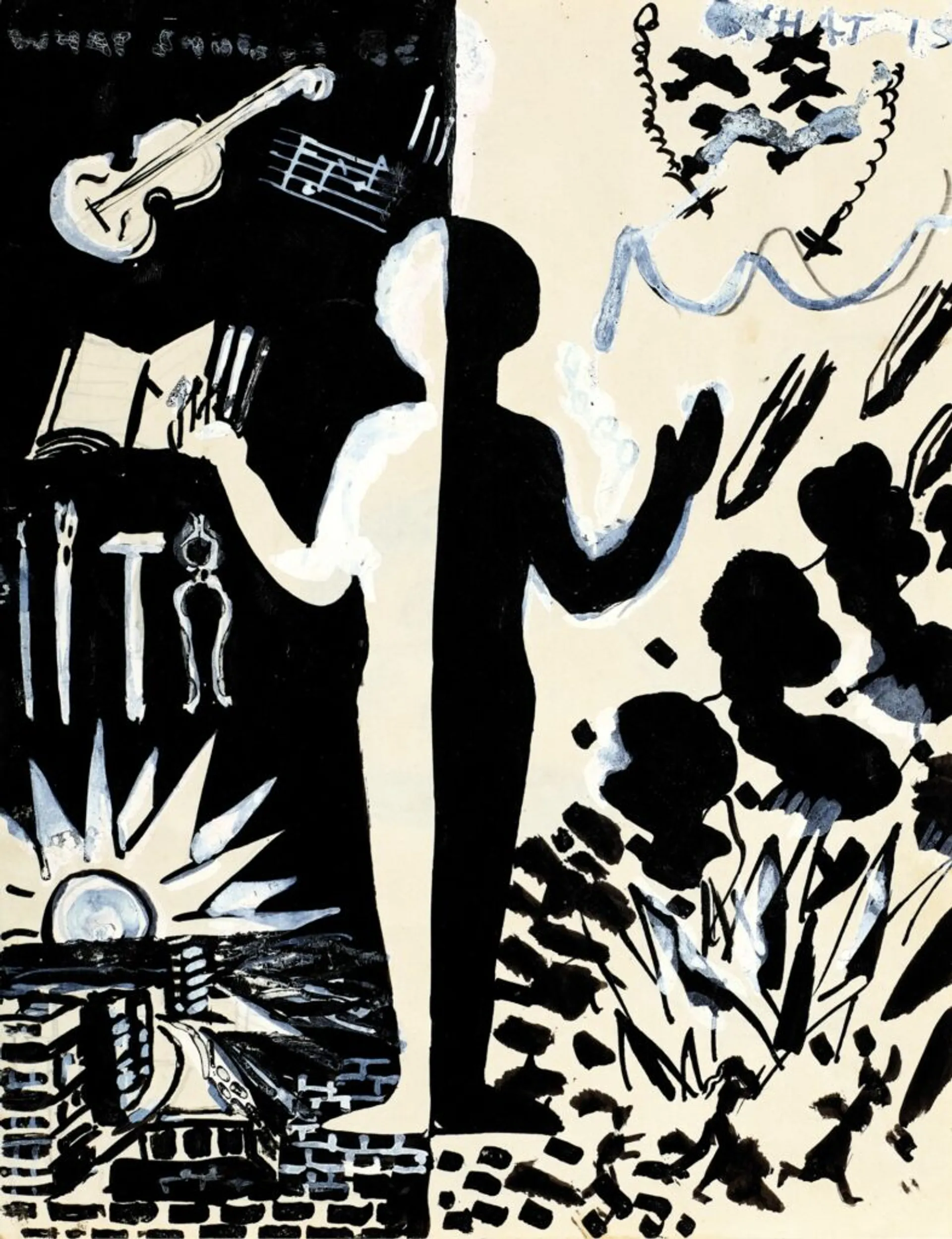 (TWO WORLDS) (VERSO: STUDY OF A COUPLE)