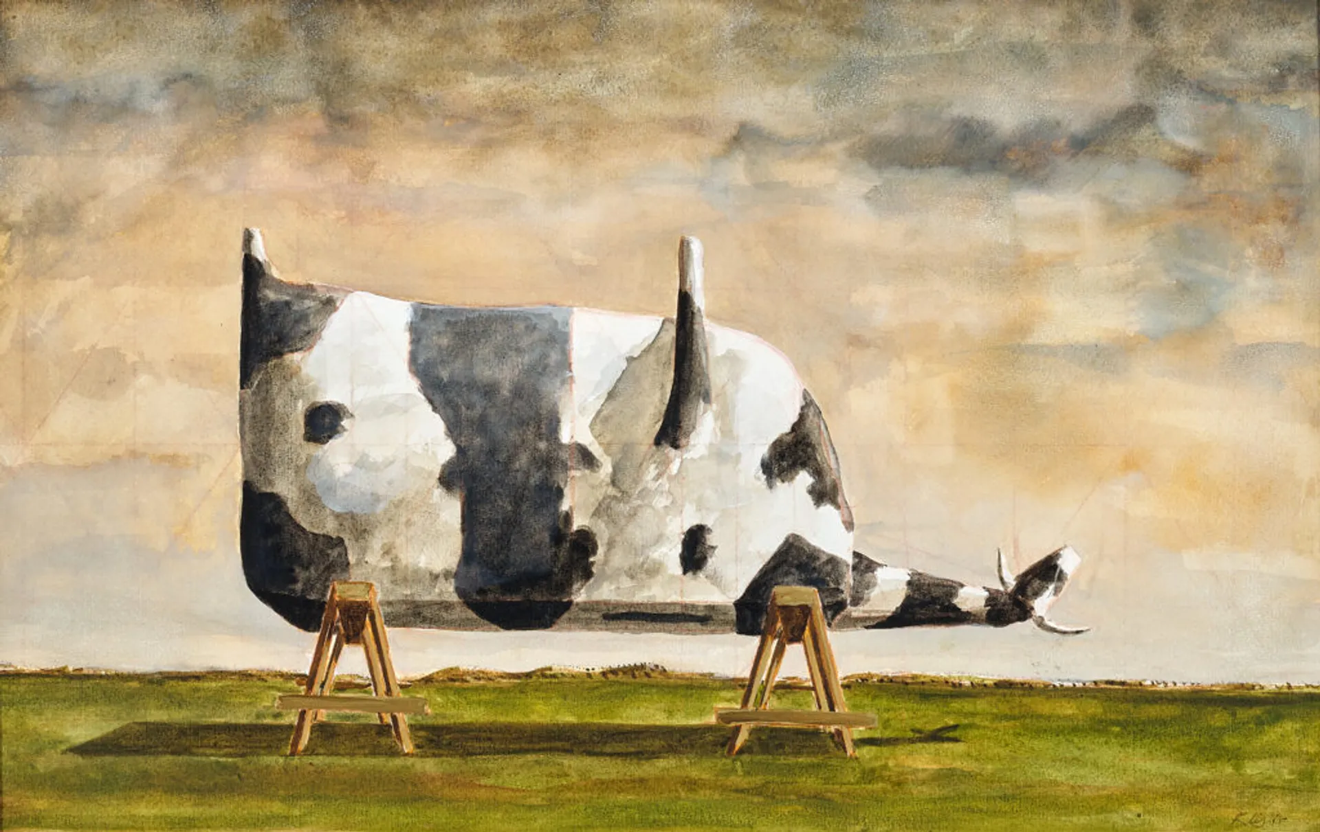 Dobell’s cow on trestle
