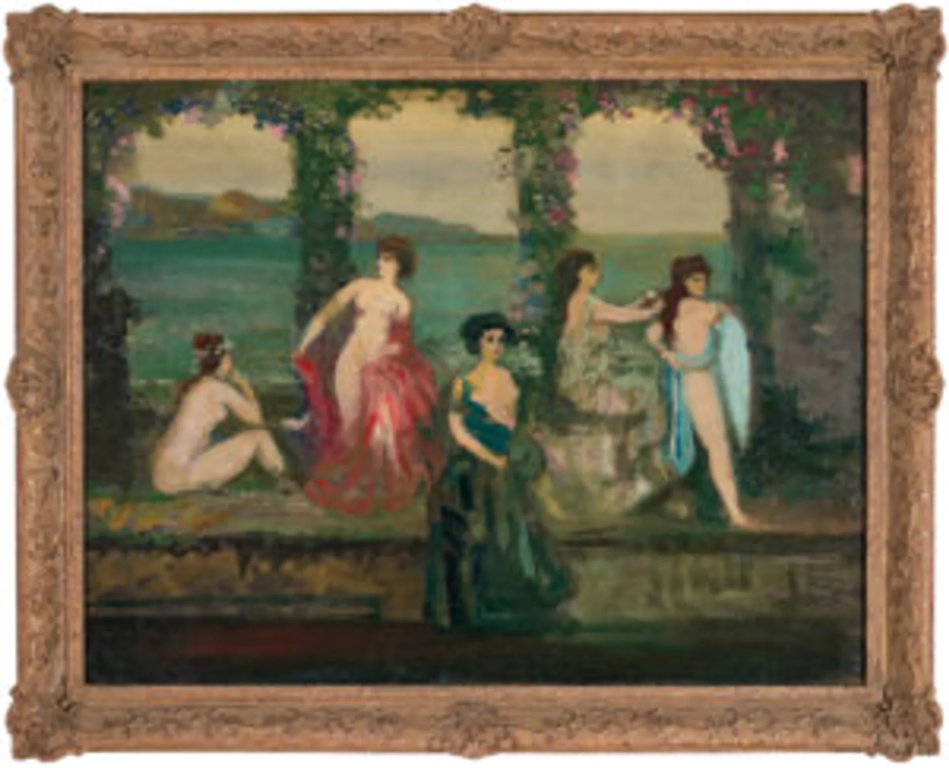 Interior with women by sea