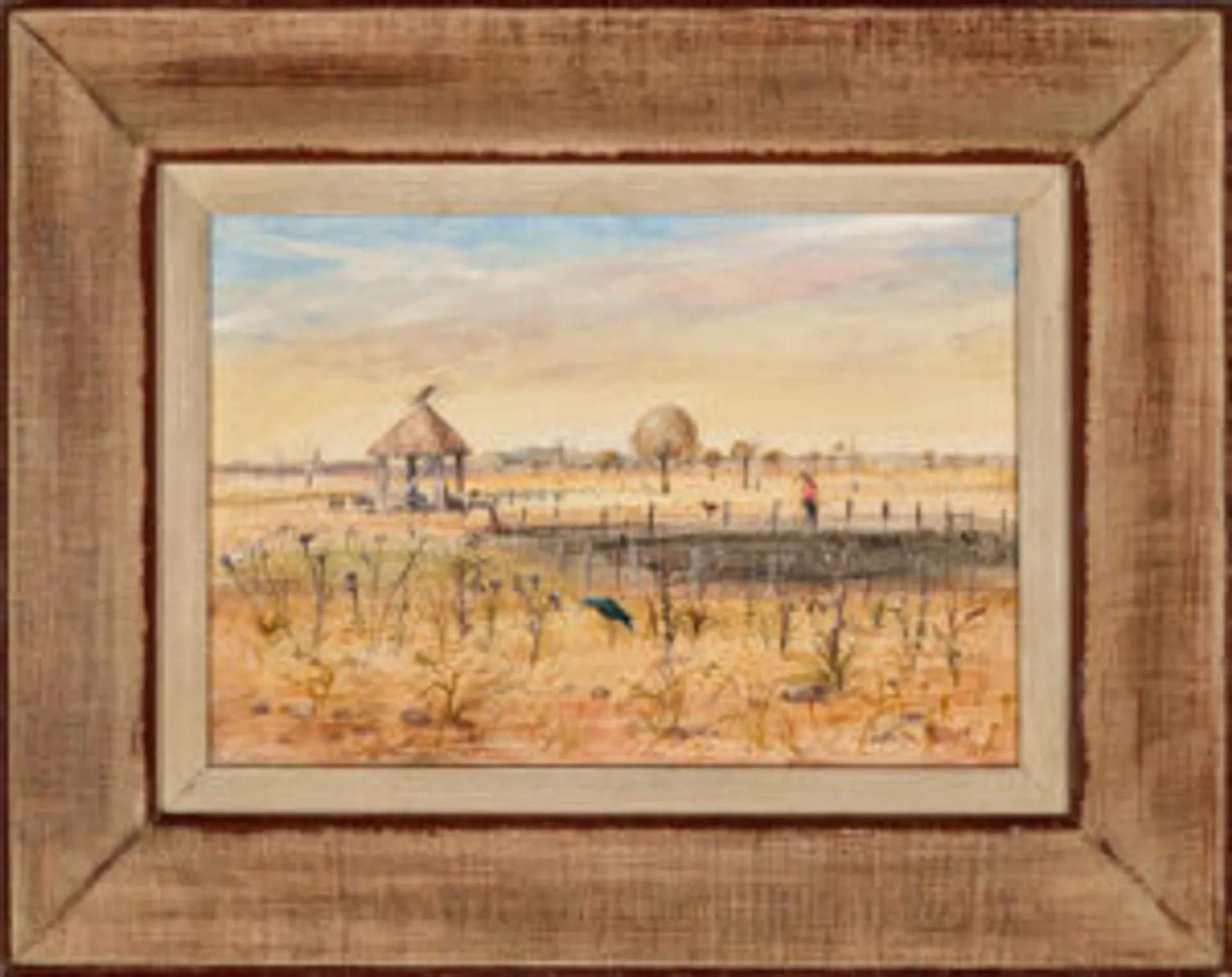 Wimmera landscape with dam and shelter