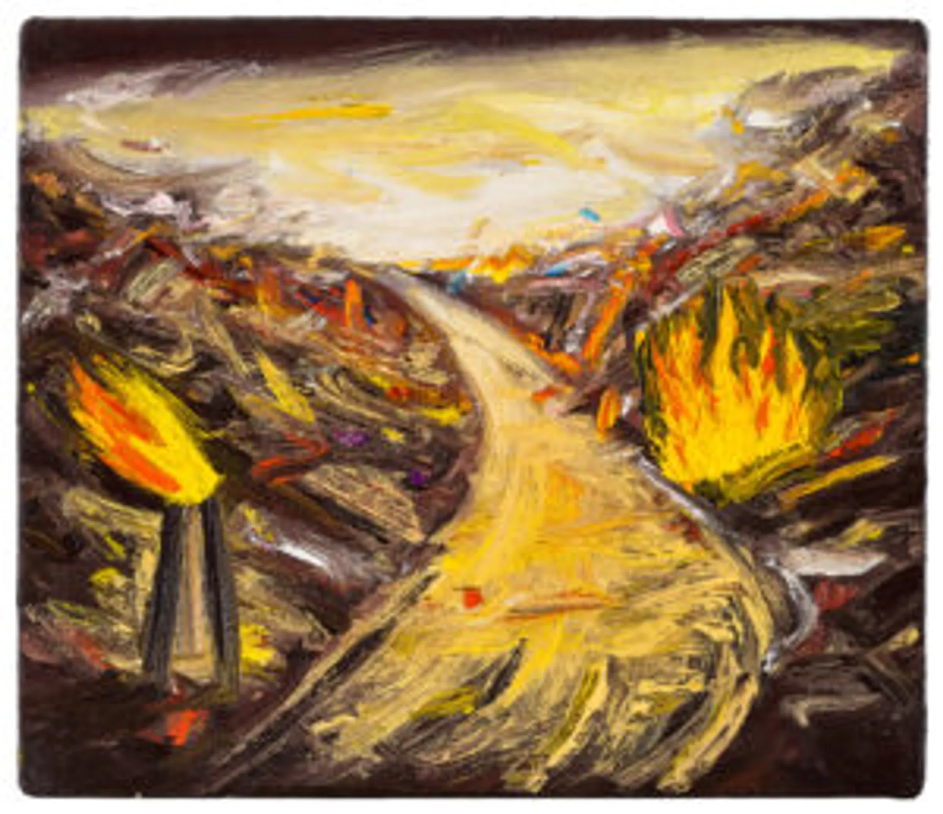 PAINTING (ROAD IN FIERY LANDSCAPE)