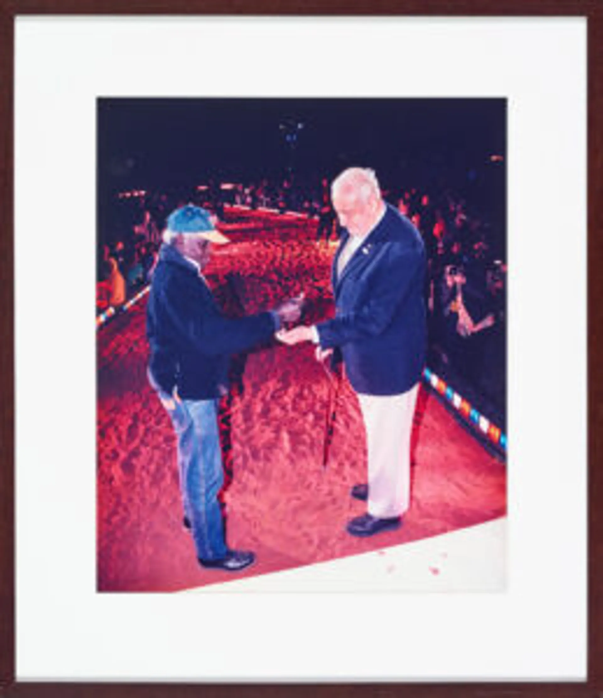 VICTOR LINGIARI, SON OF VINCENT LINGIARI, POURS SOIL IN THE HAND OF THE FORMER PRIME MINISTER GOUGH WHITLAM AT YEPERRENY