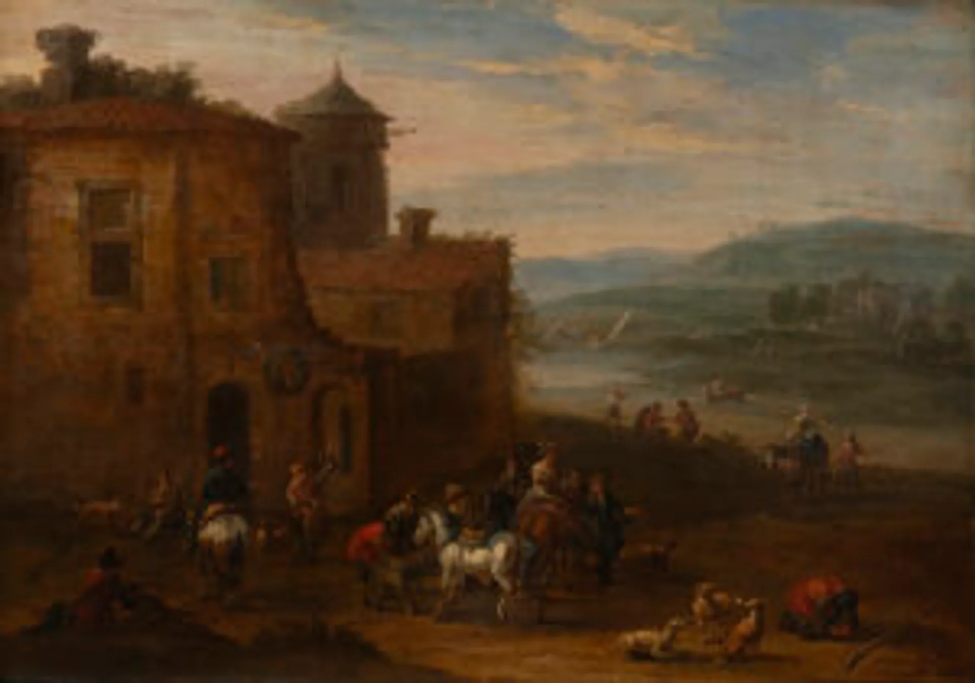 TAVERN BY THE RIVER WITH STAFFAGE