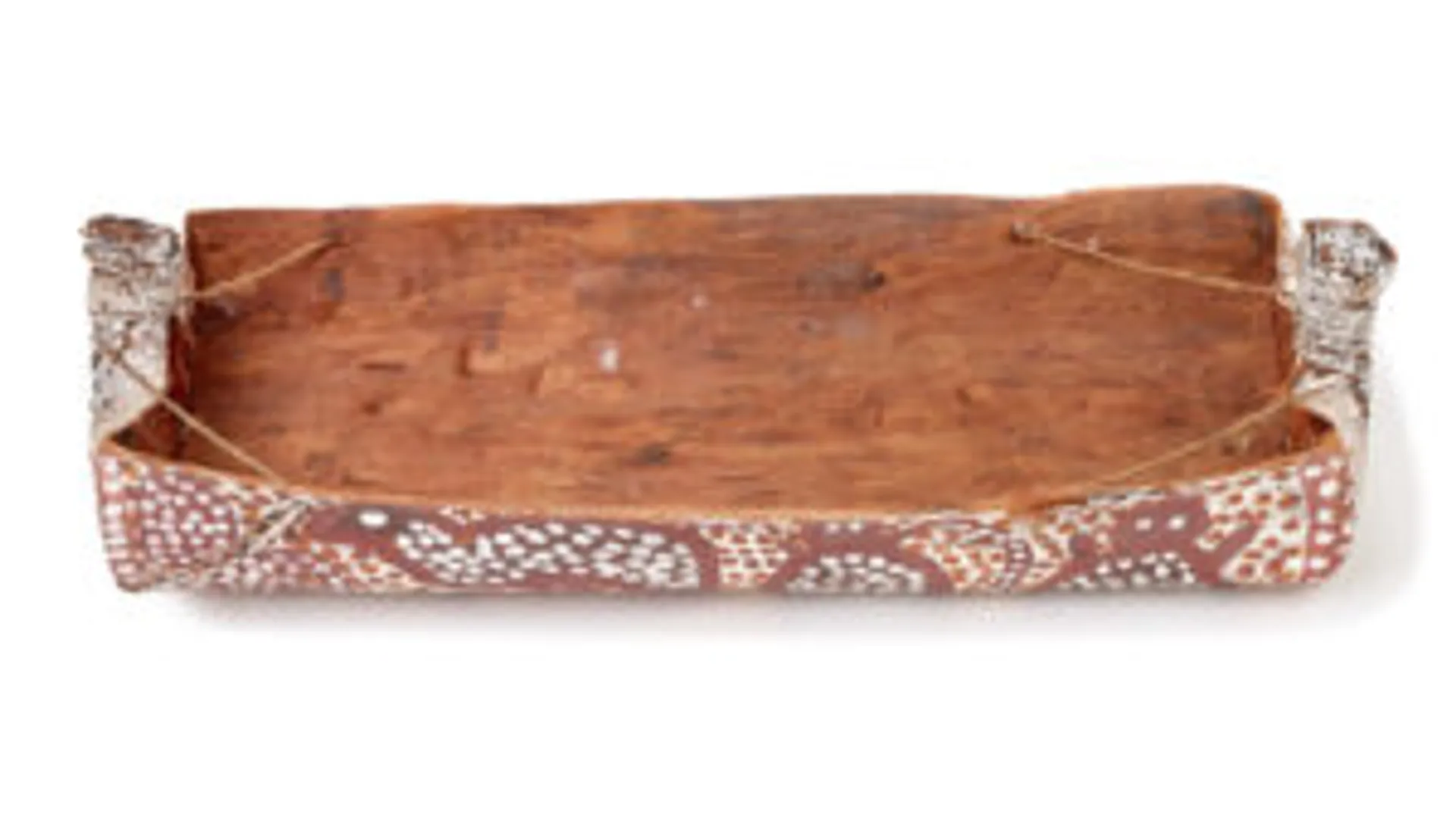 BARK CARRYING VESSEL WITH WANDJINA FIGURES