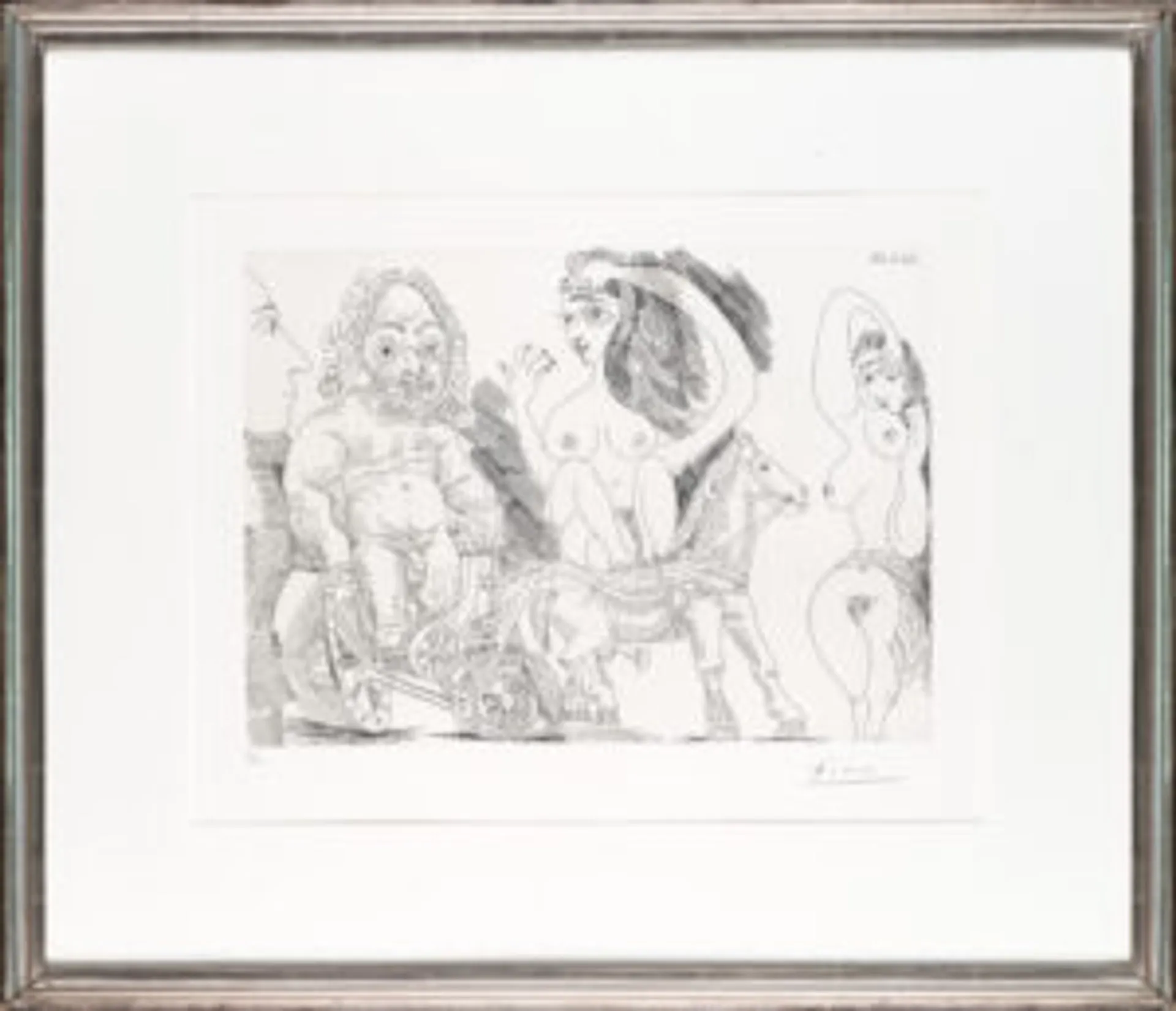 CHAR ROMAIN AVEC VIEIL ATHLÈTE ECUYÈRE, ODALISQUE ET SPECTATEUR
