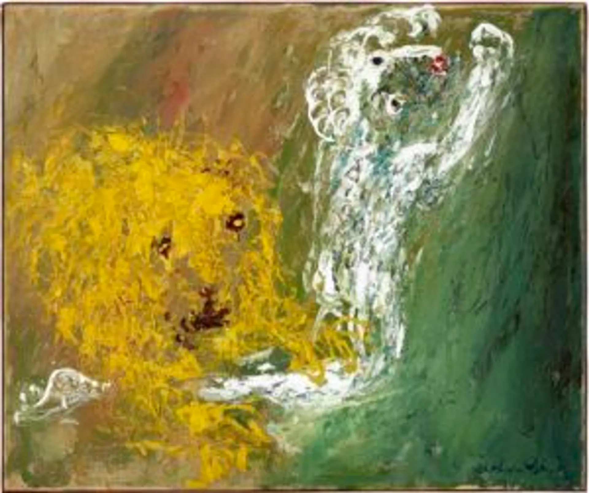 WHITE NEBUCHADNEZZAR WITH LION