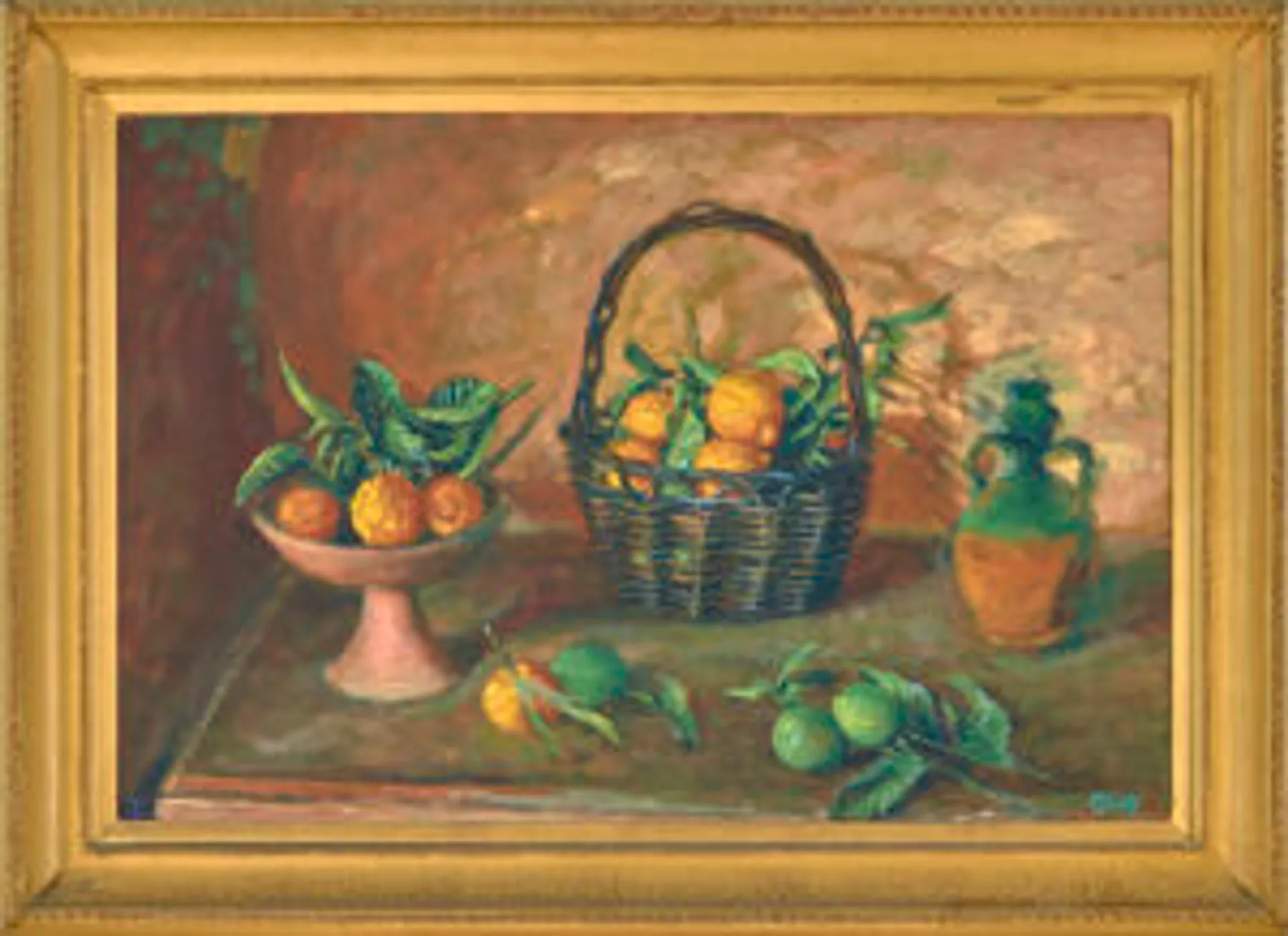 BUSH LEMONS IN A BLACK BASKET