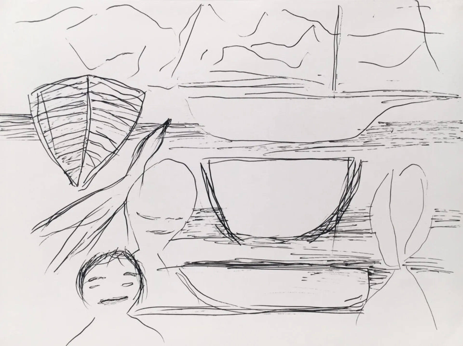 FACES AND LARGE BOATS