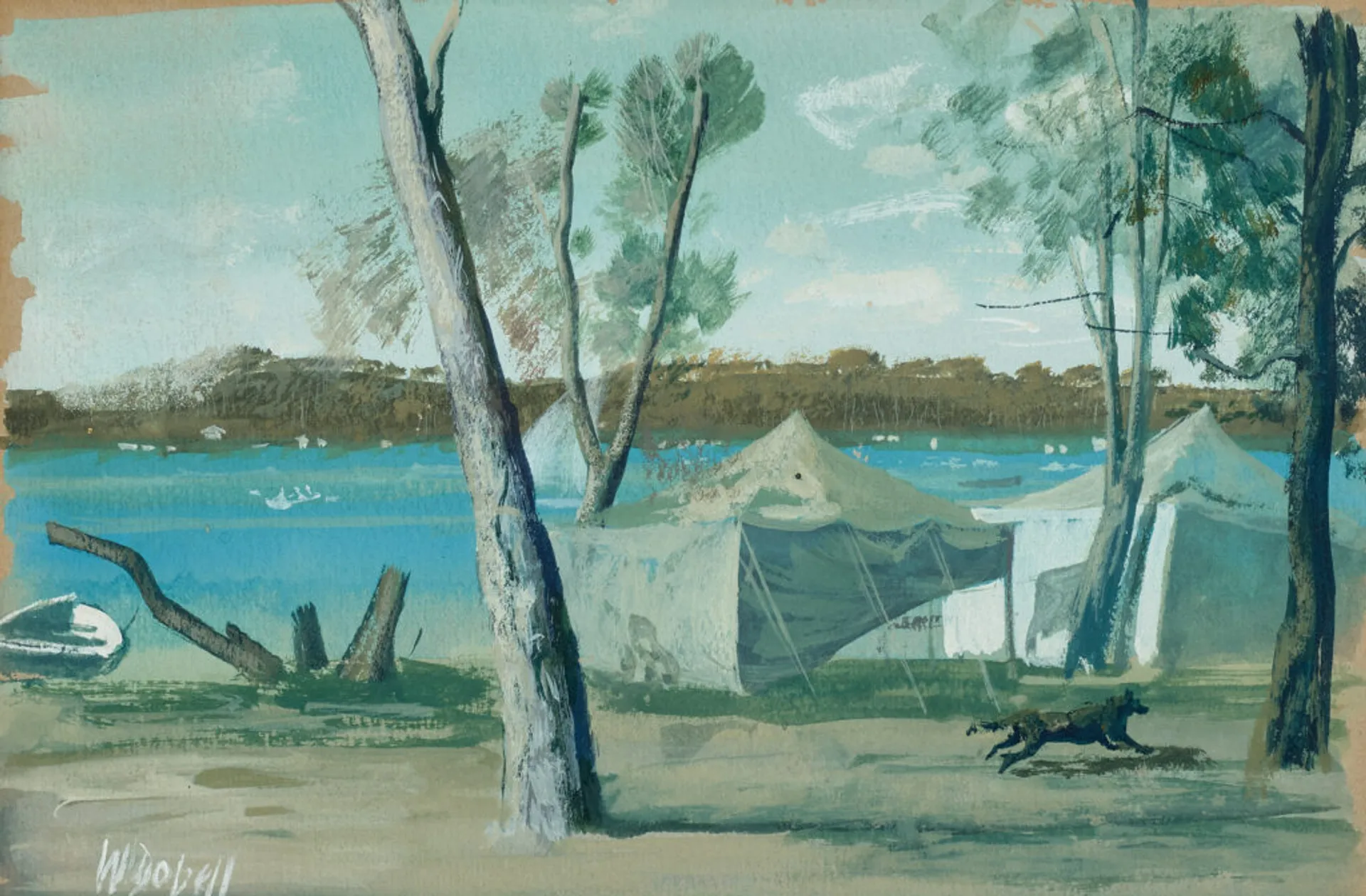 Campers at Lake Macquarie, Wangi Wangi, NSW