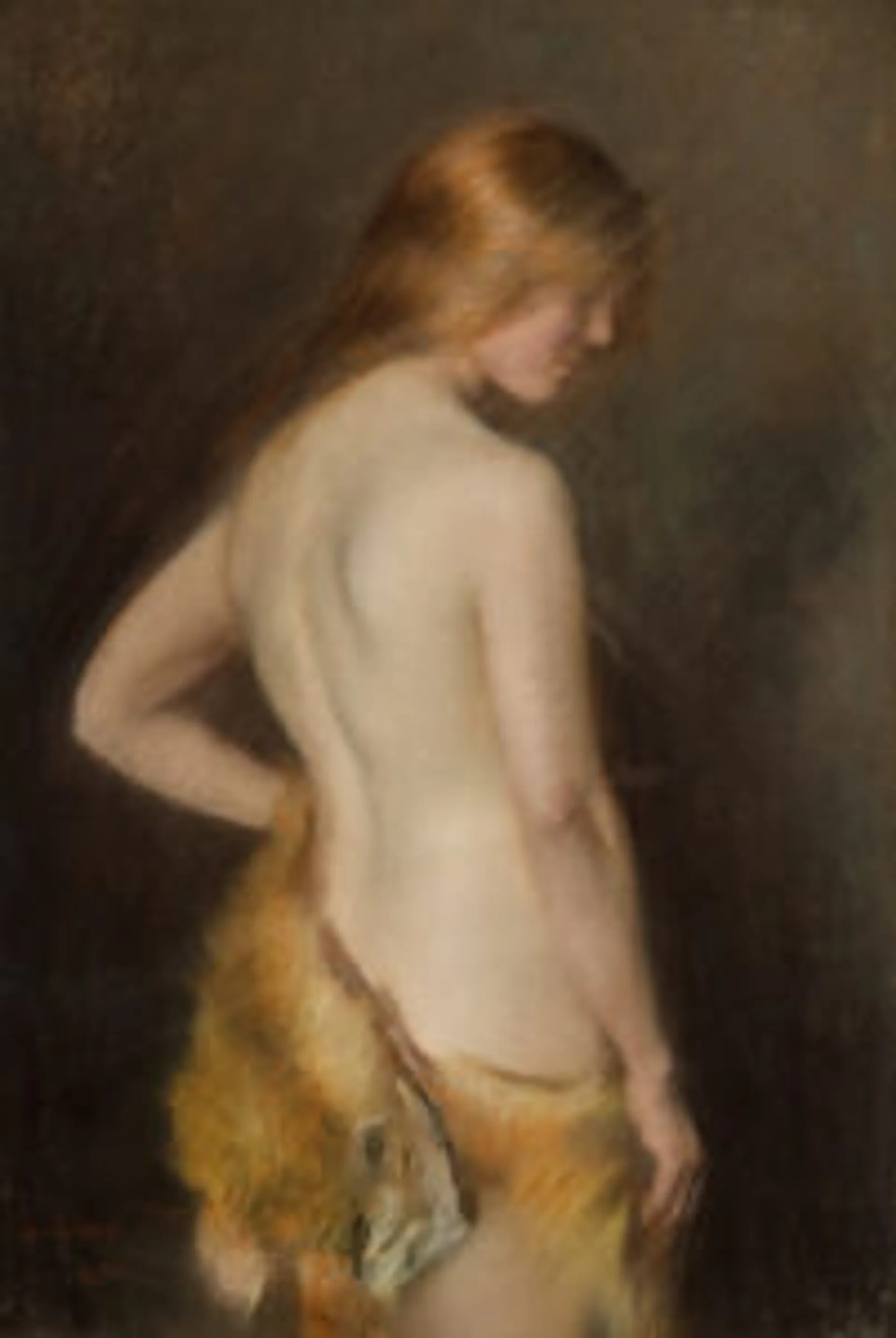 STANDING NUDE WITH FUR