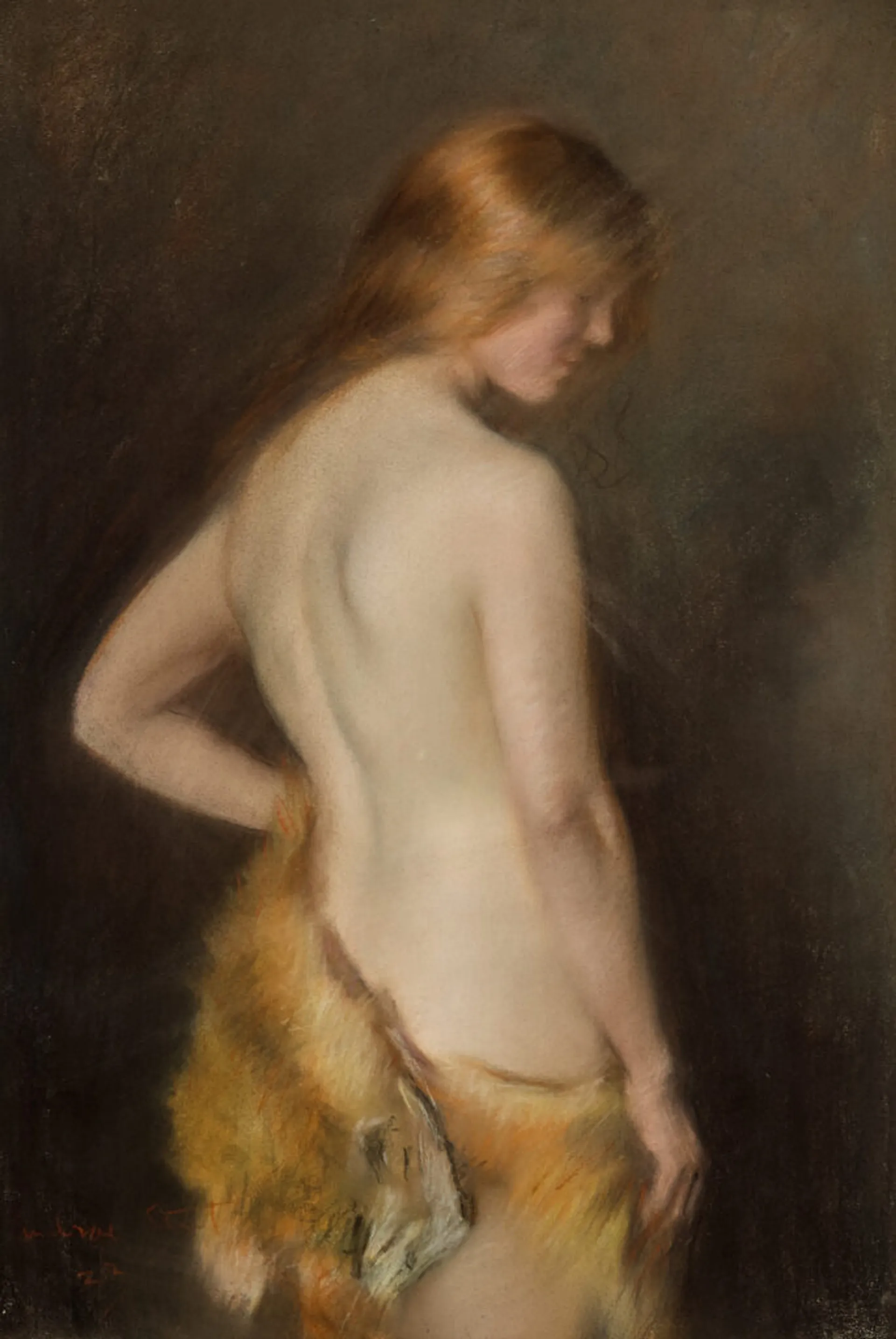 STANDING NUDE WITH FUR