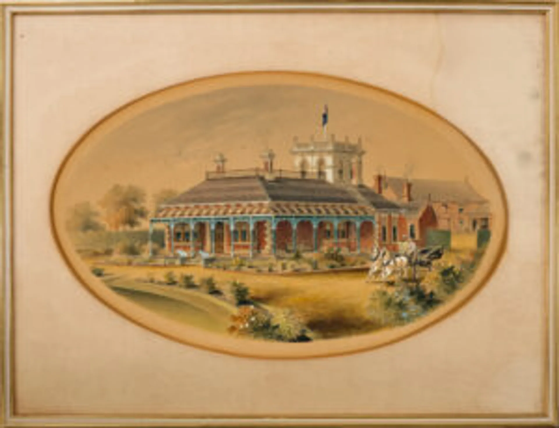 COLONIAL HOME, HORSE AND TRAP