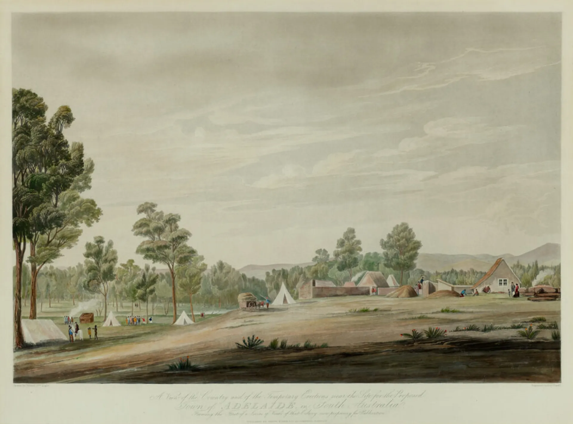 A VIEW OF THE COUNTRY AND THE TEMPORARY ERECTIONS NEAR THE SITE