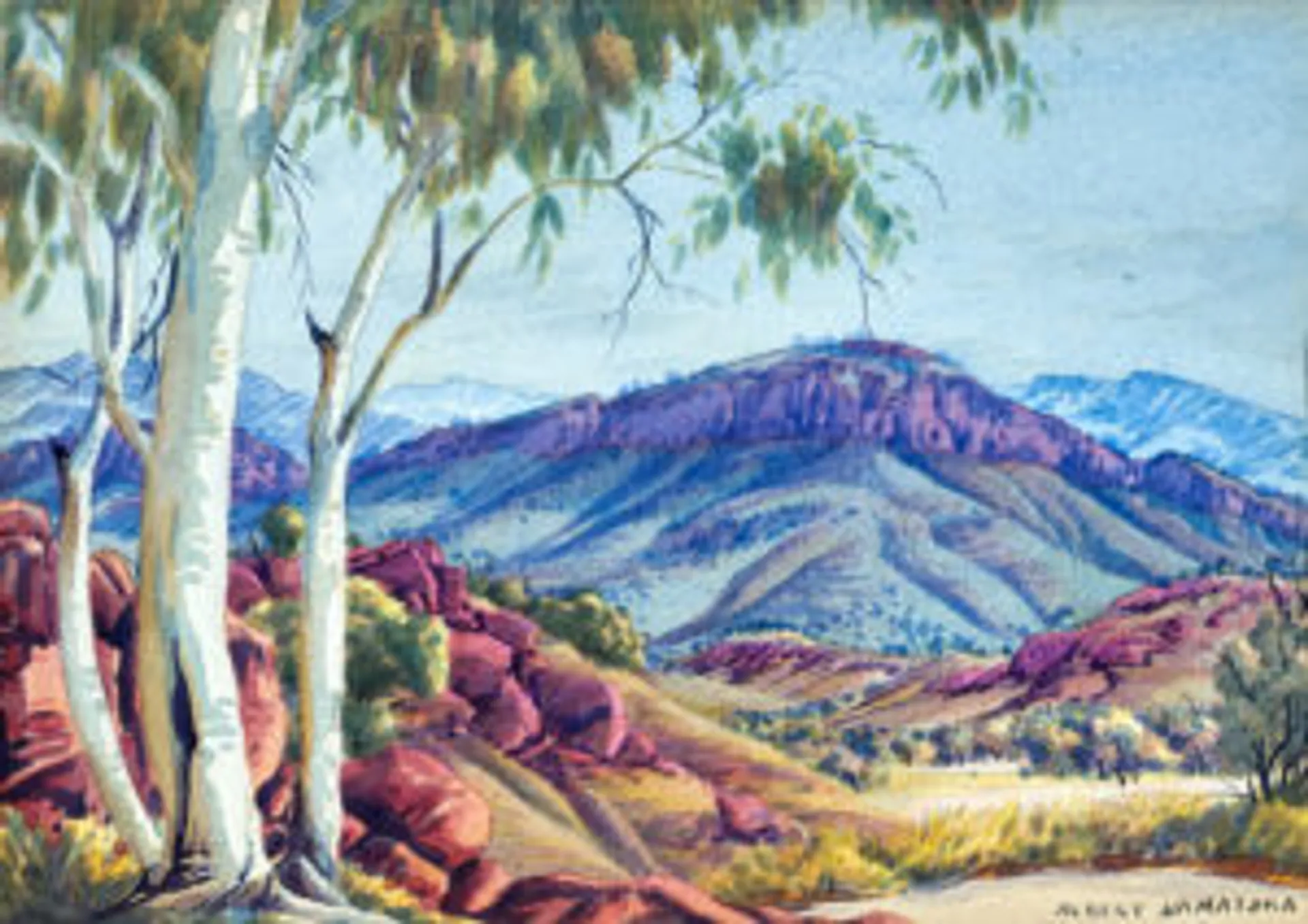 GHOST GUM AND CENTRAL AUSTRALIAN LANDSCAPE